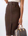 Gonna Longuette In Denim