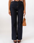 Jeans Wide Leg Denim Blu
