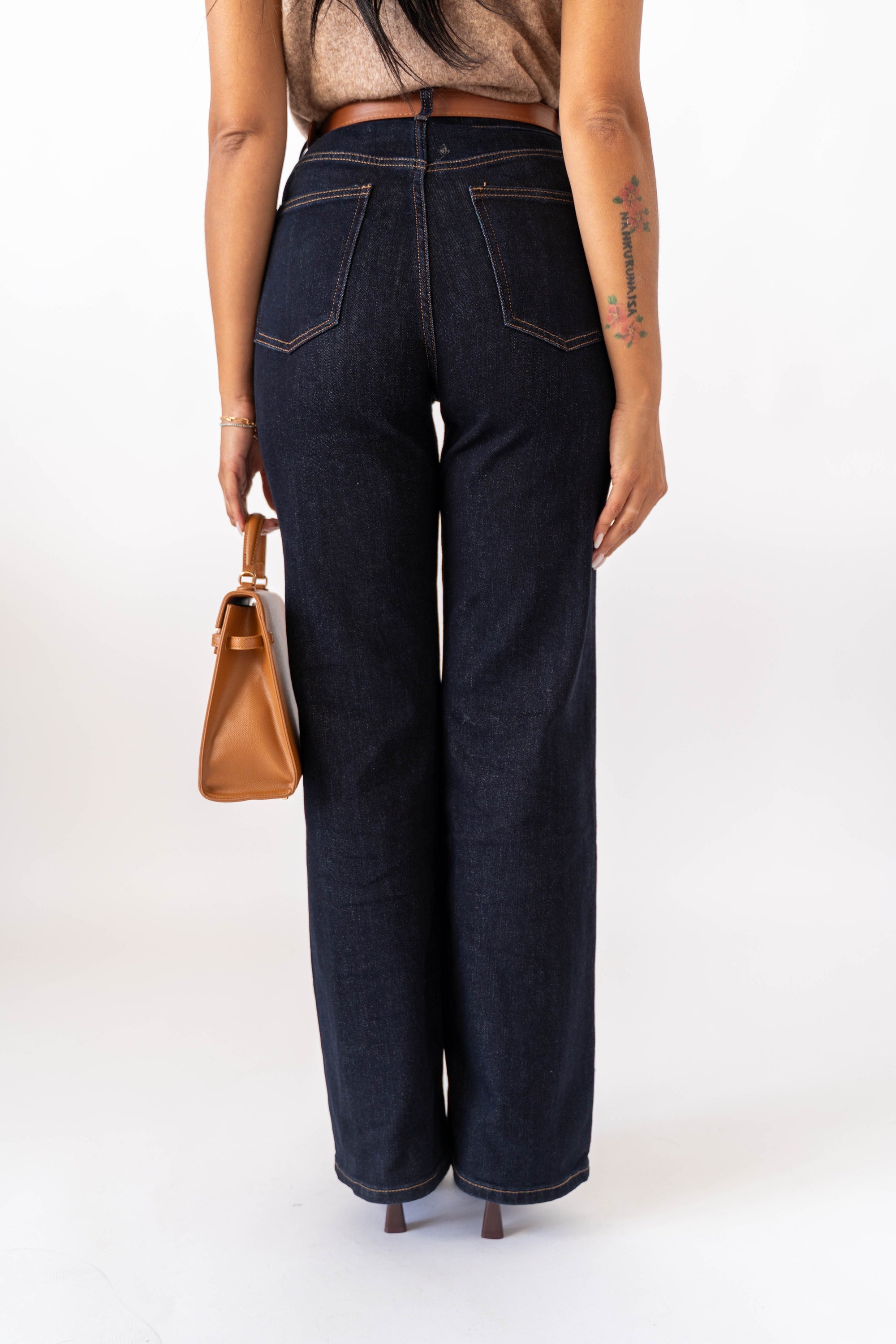 Jeans Wide Leg Denim Blu