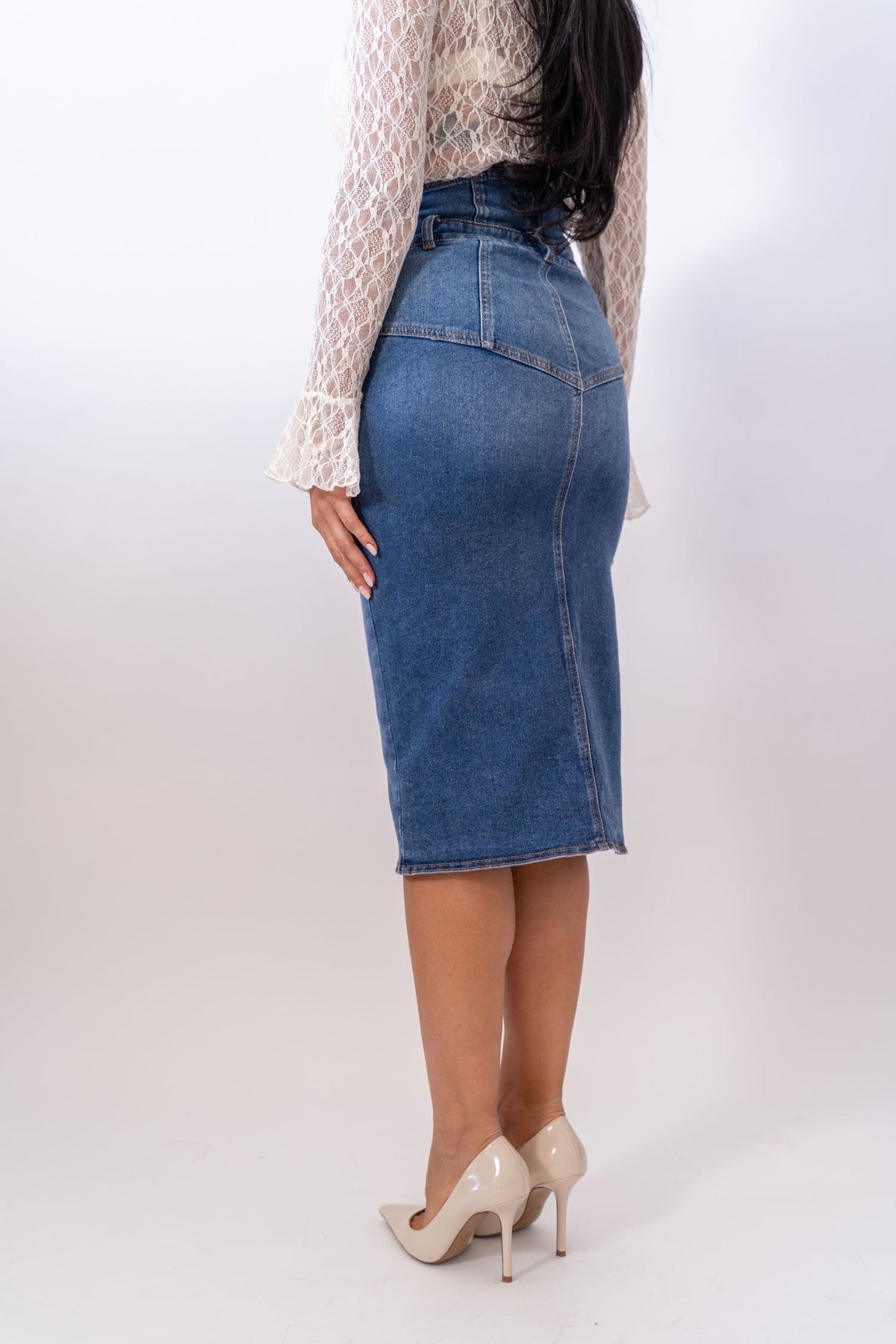Gonna Longuette Light Denim