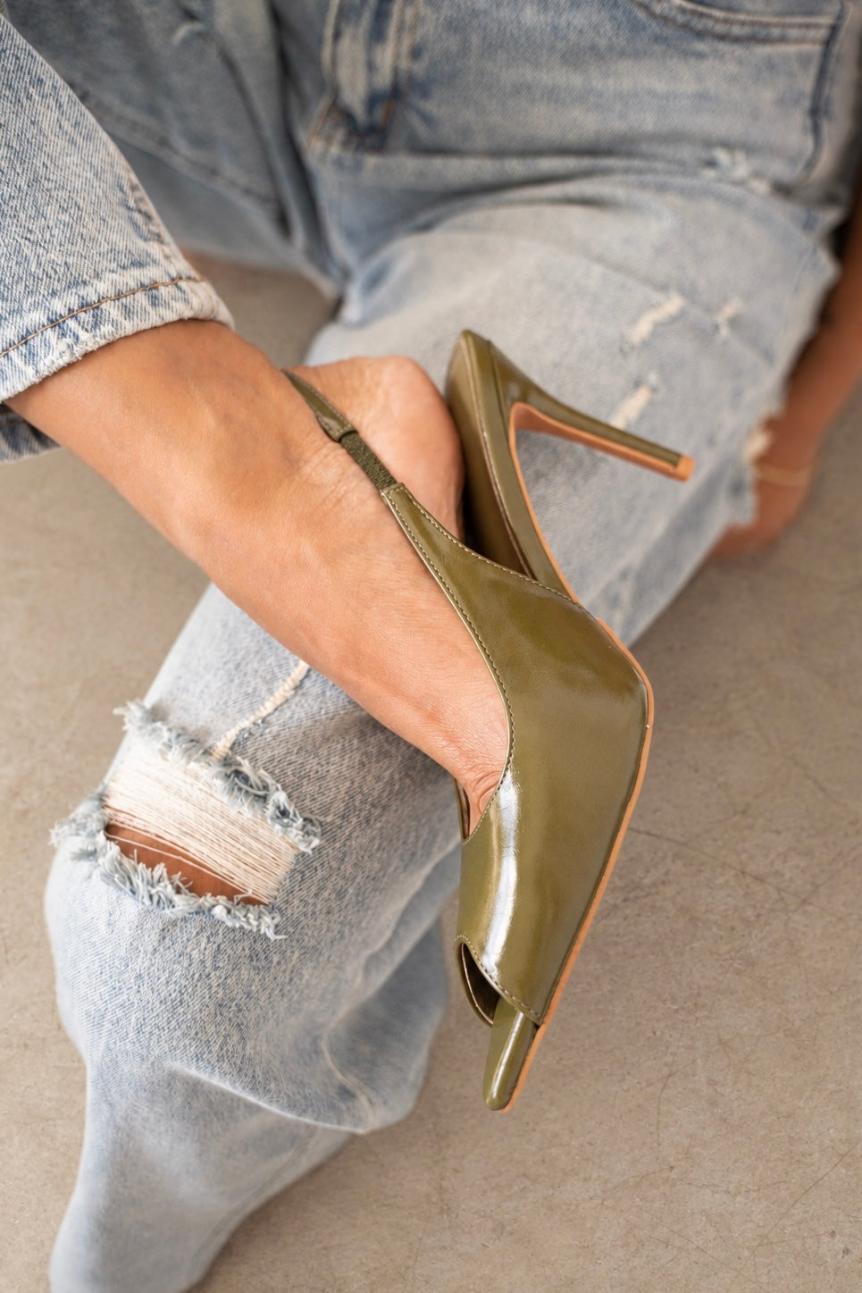 Slingback Olive Green