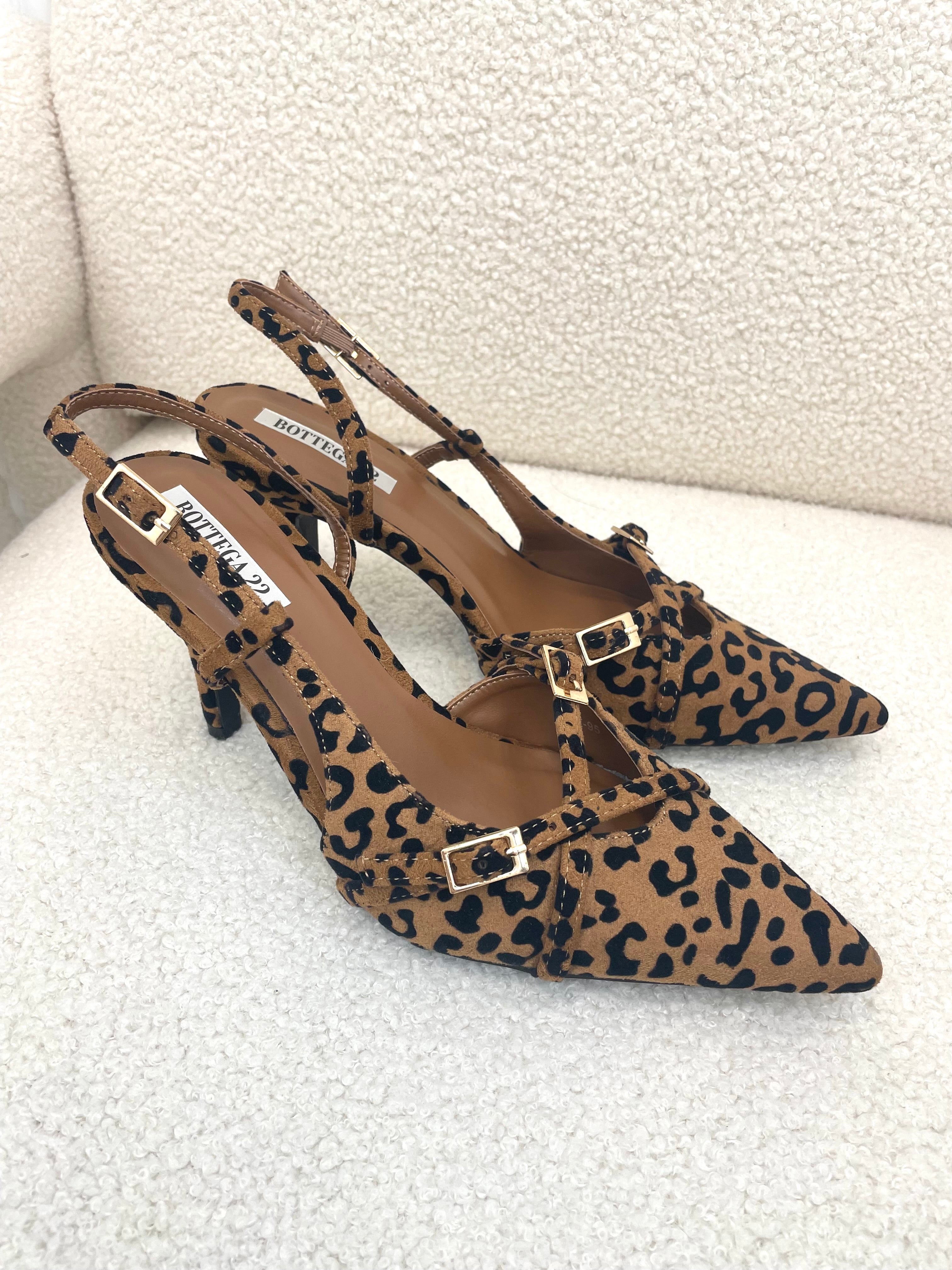 Slingback Animalier Con Fascette