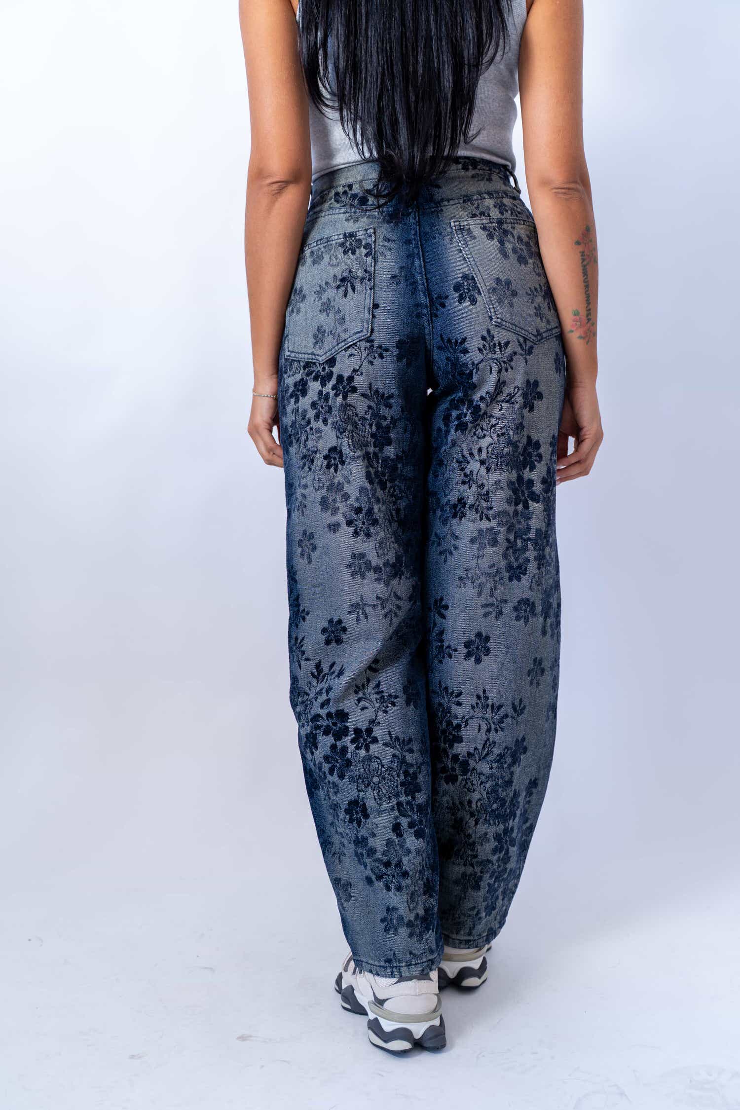 Jeans Wide Leg Flowers