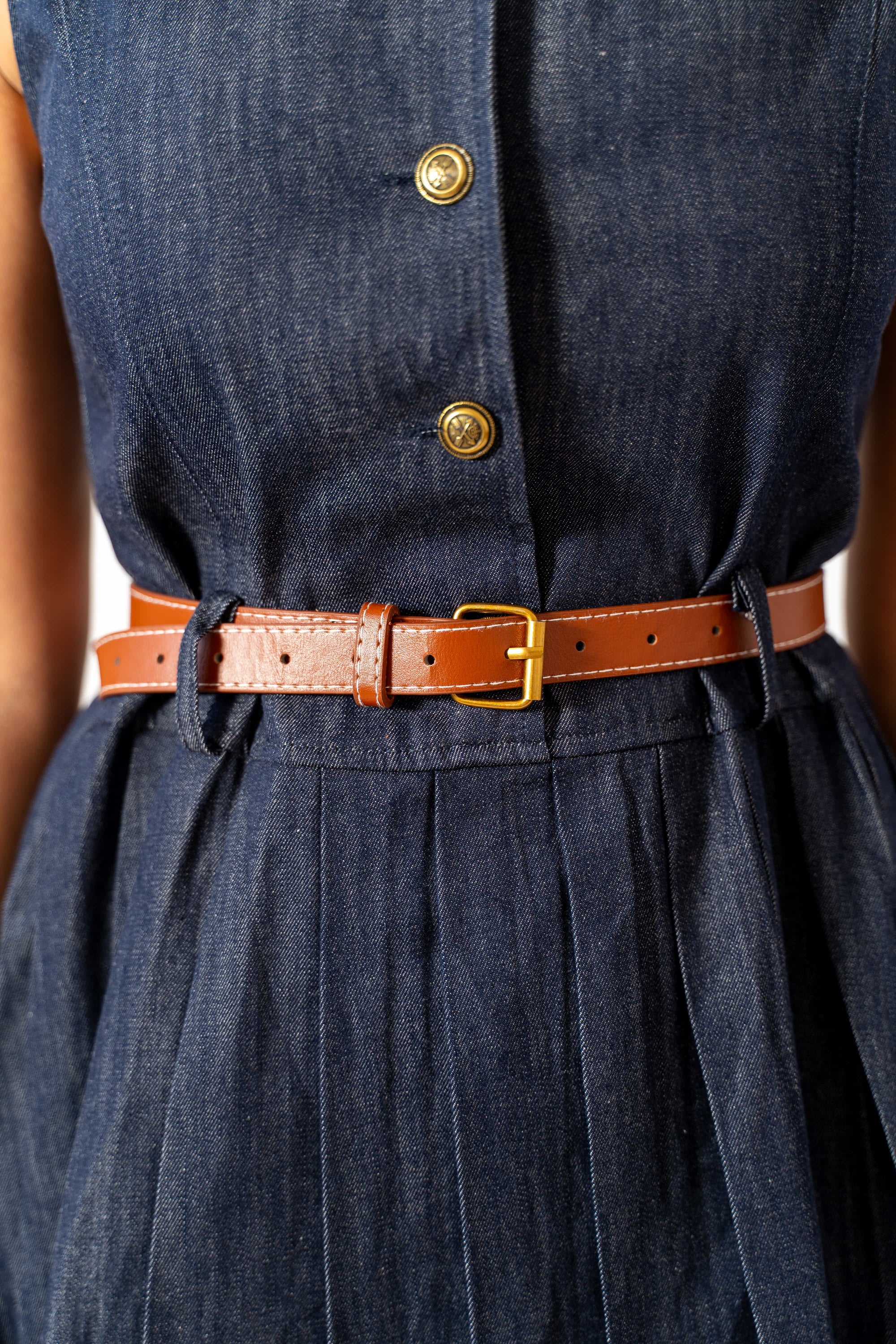 Mini Dress Denim Plissè