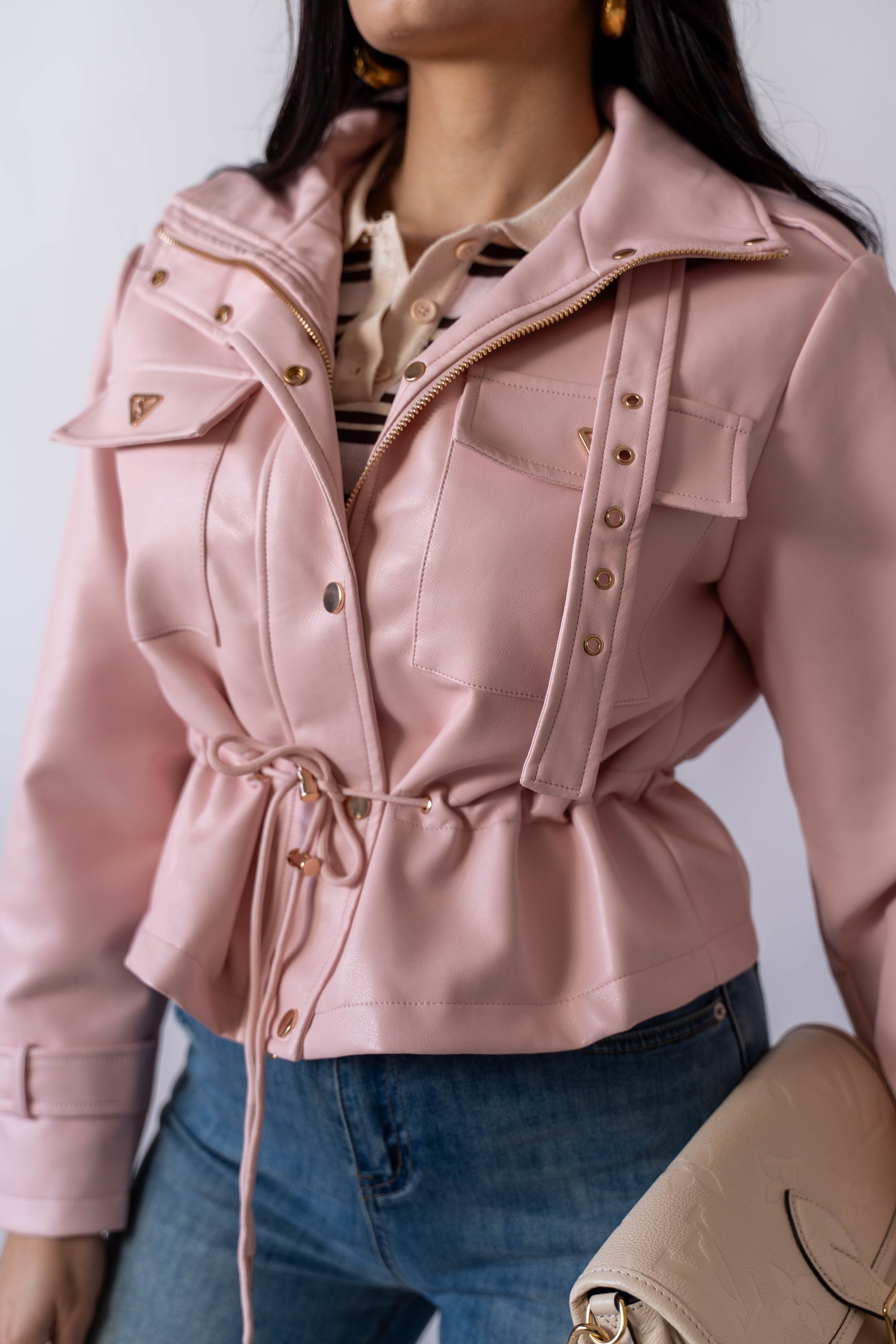 Chiodo In Ecopelle Pink