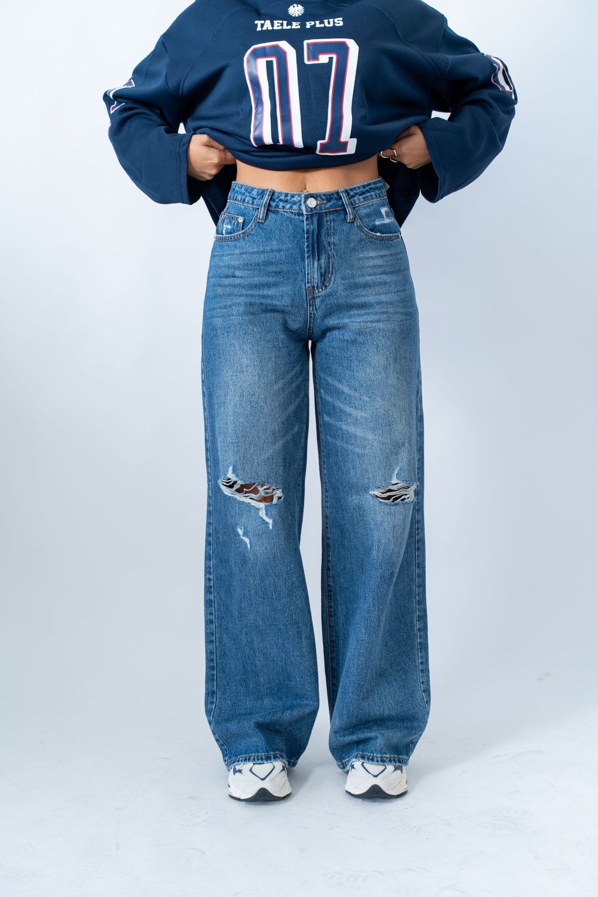 Jeans Wide Leg Orlo Sfrangiato