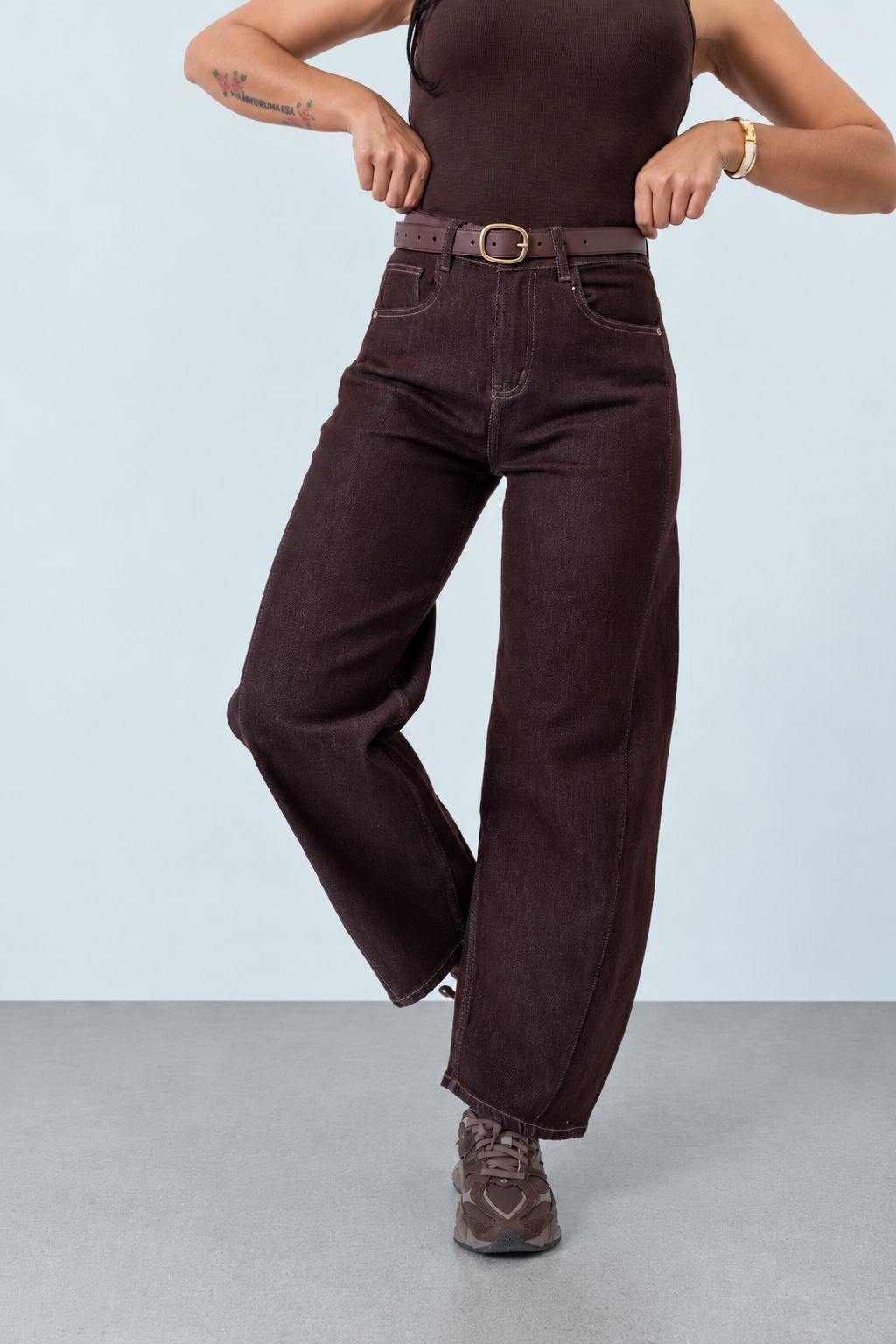 Jeans Ballon Dark Brown