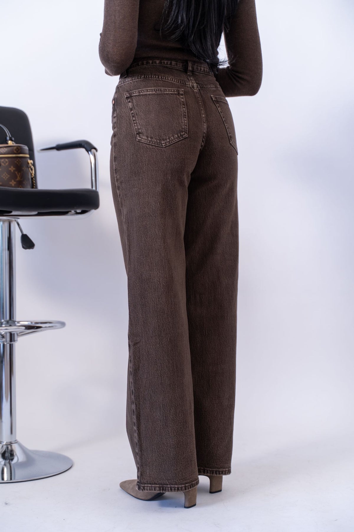 Jeans Wide Leg Brown