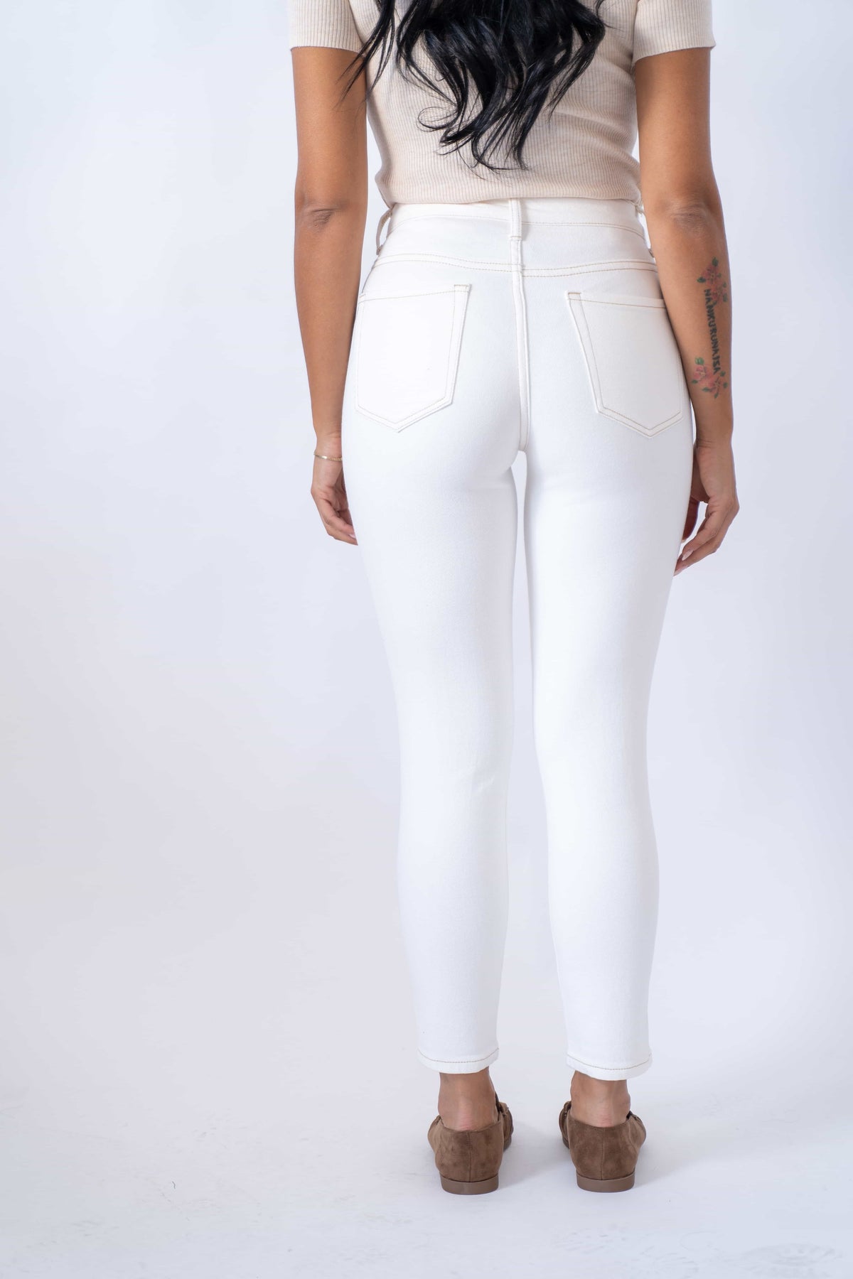 Jeans Mom White