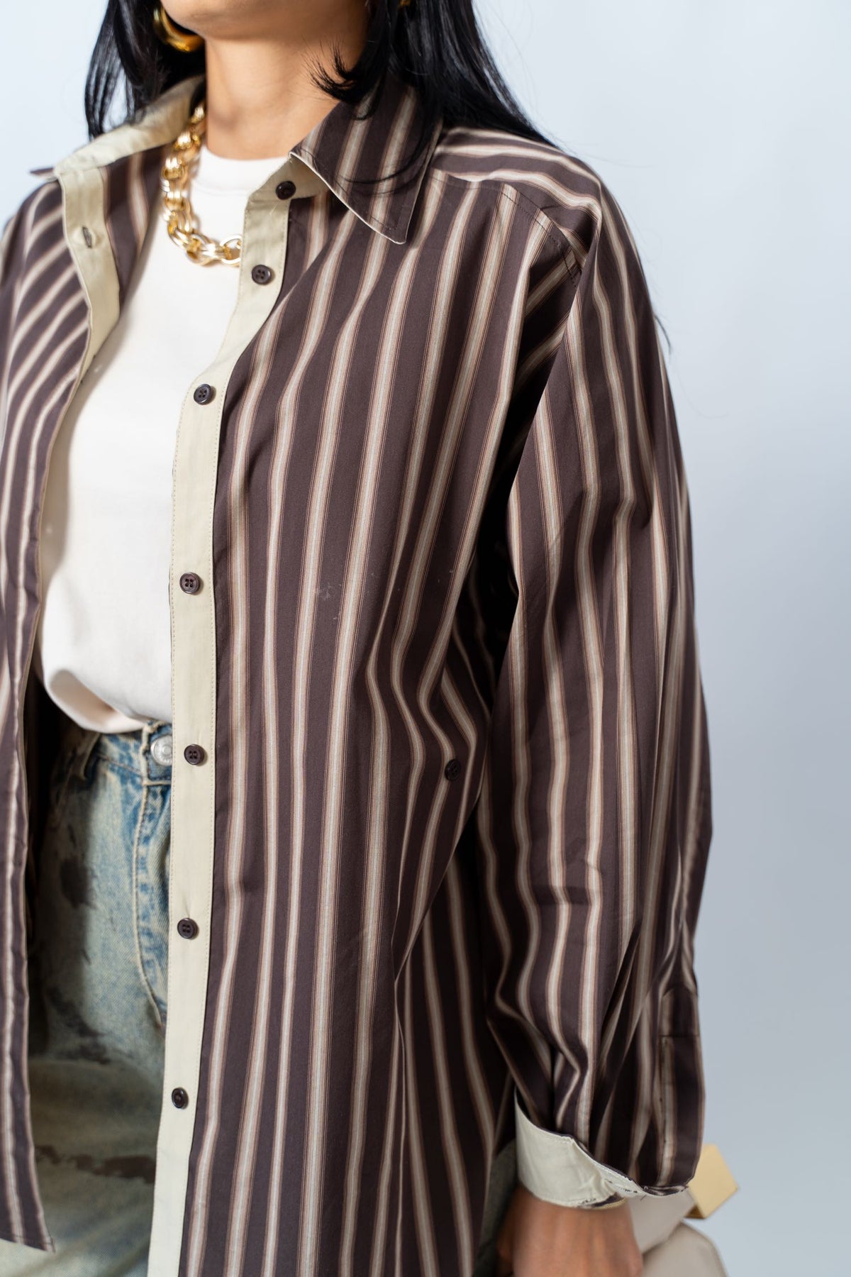 Camicia Strip Brown