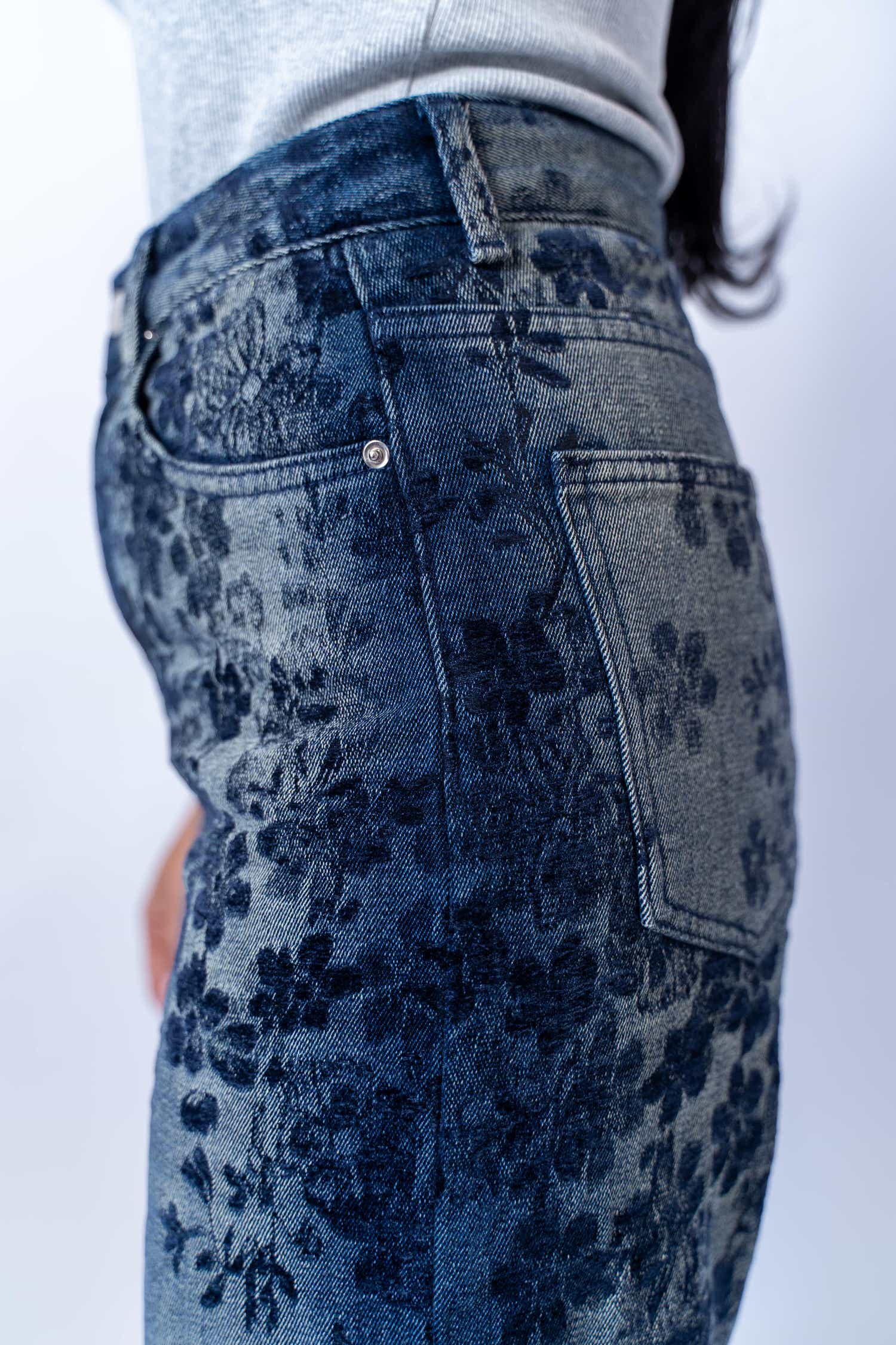 Jeans Wide Leg Flowers