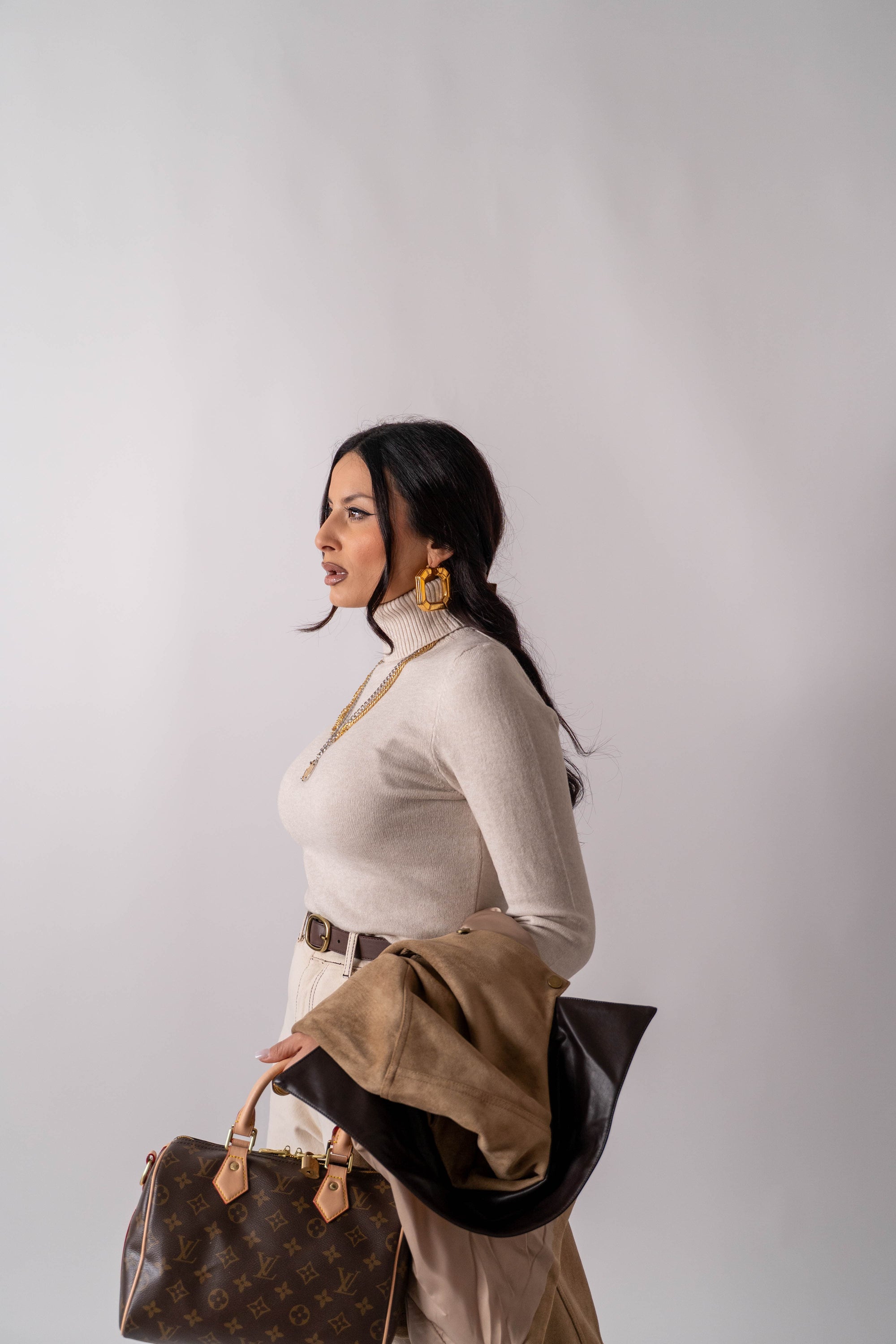 Maglioncino Collo Alto Light Beige