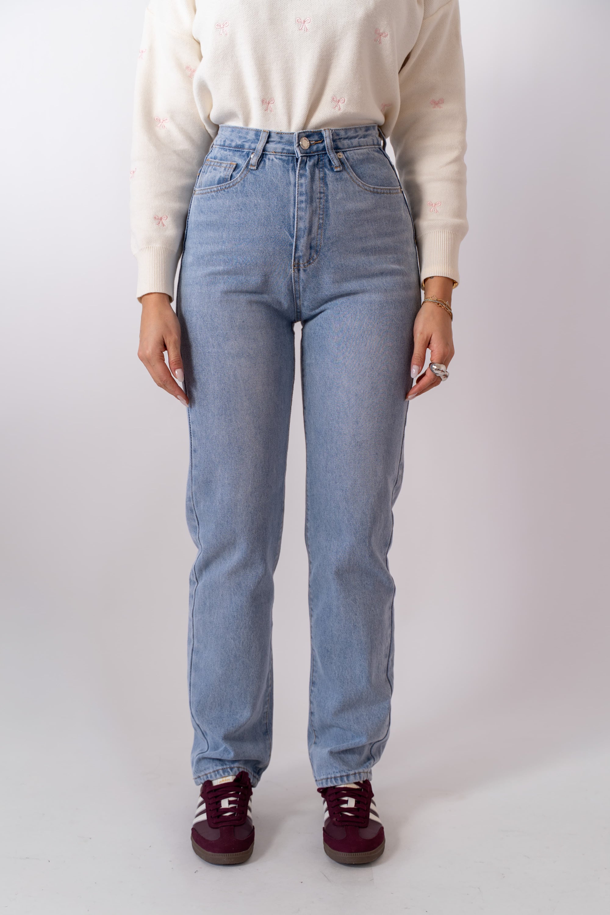 Jeans Straight Denim Chiaro - Stylish Moda