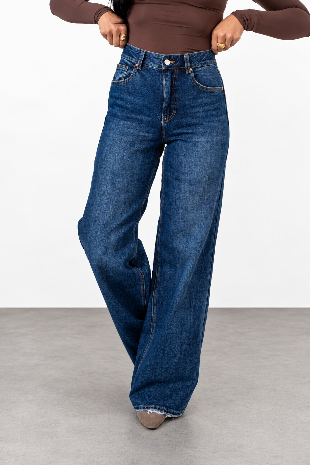 Jeans Wide Leg Dark Blue