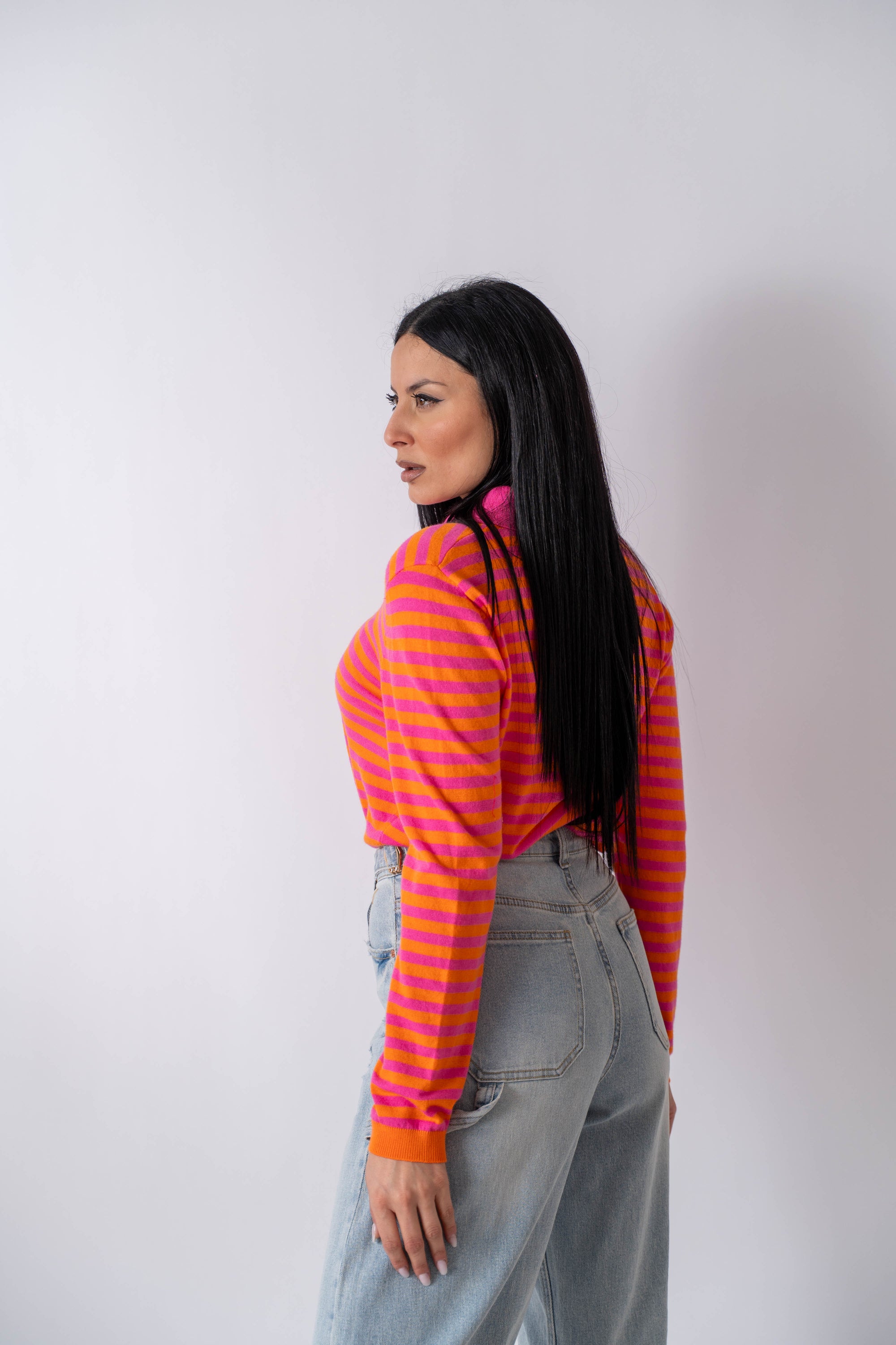 Maglioncino Orange Et Fuchsia - Stylish Moda