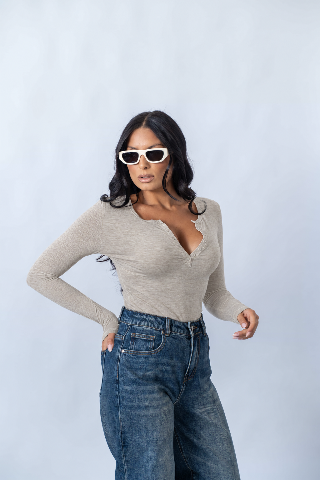 Maglia Botton Beige