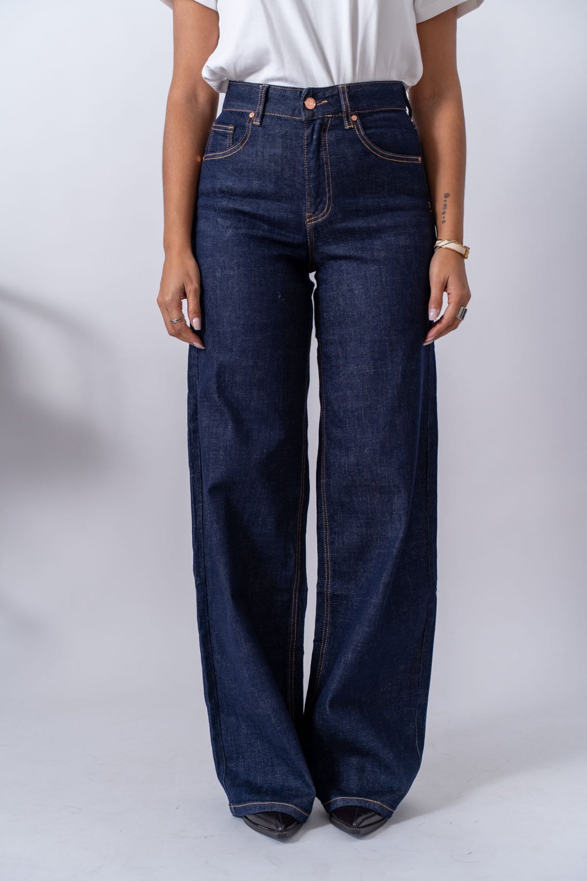 Jeans Wide Leg Dark Blue