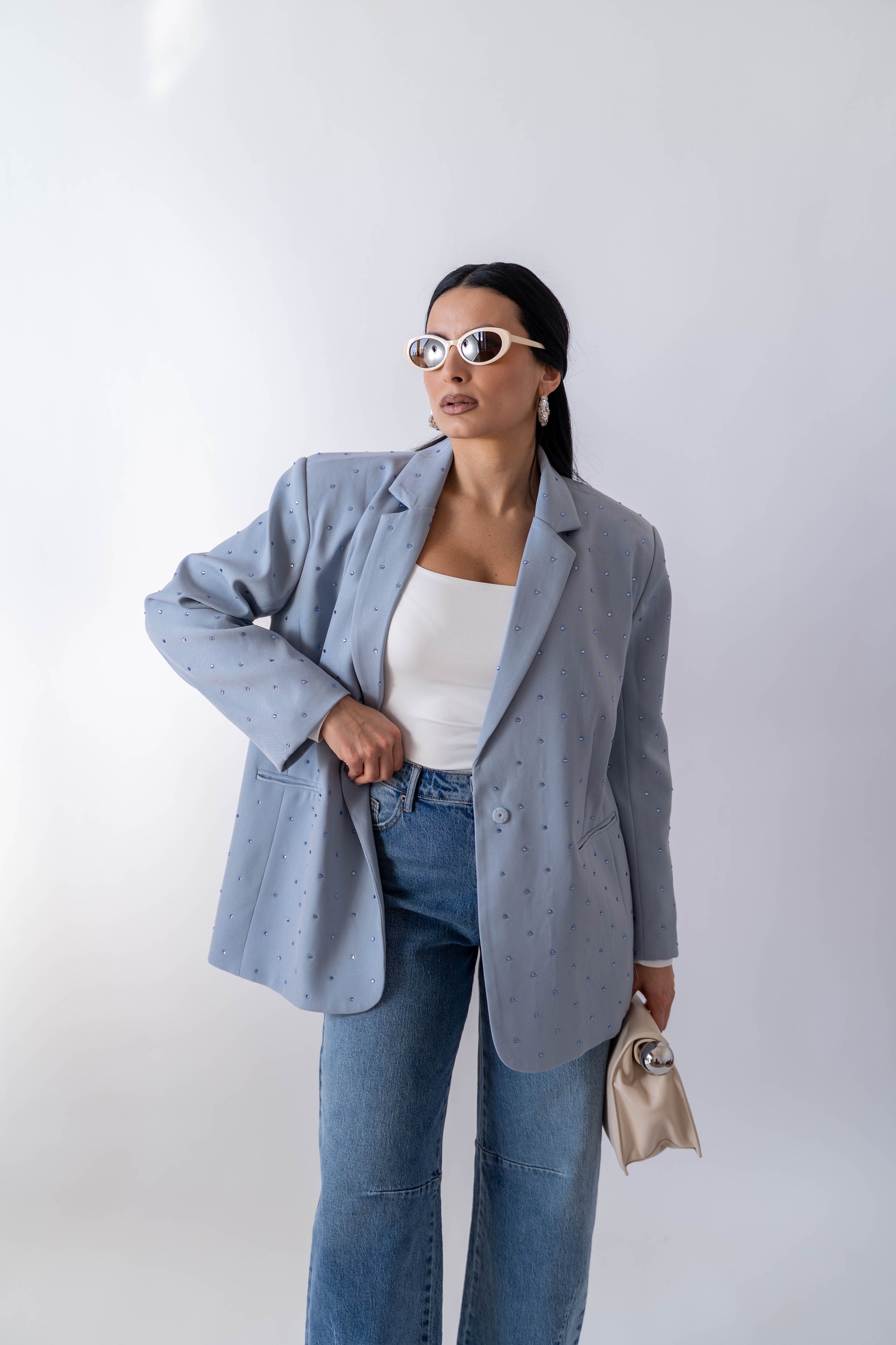 Blazer Shine Blue - Stylish Moda