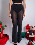 Pantalone A Zampa Con Strass