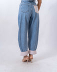 Jeans Con Tasca Rosa