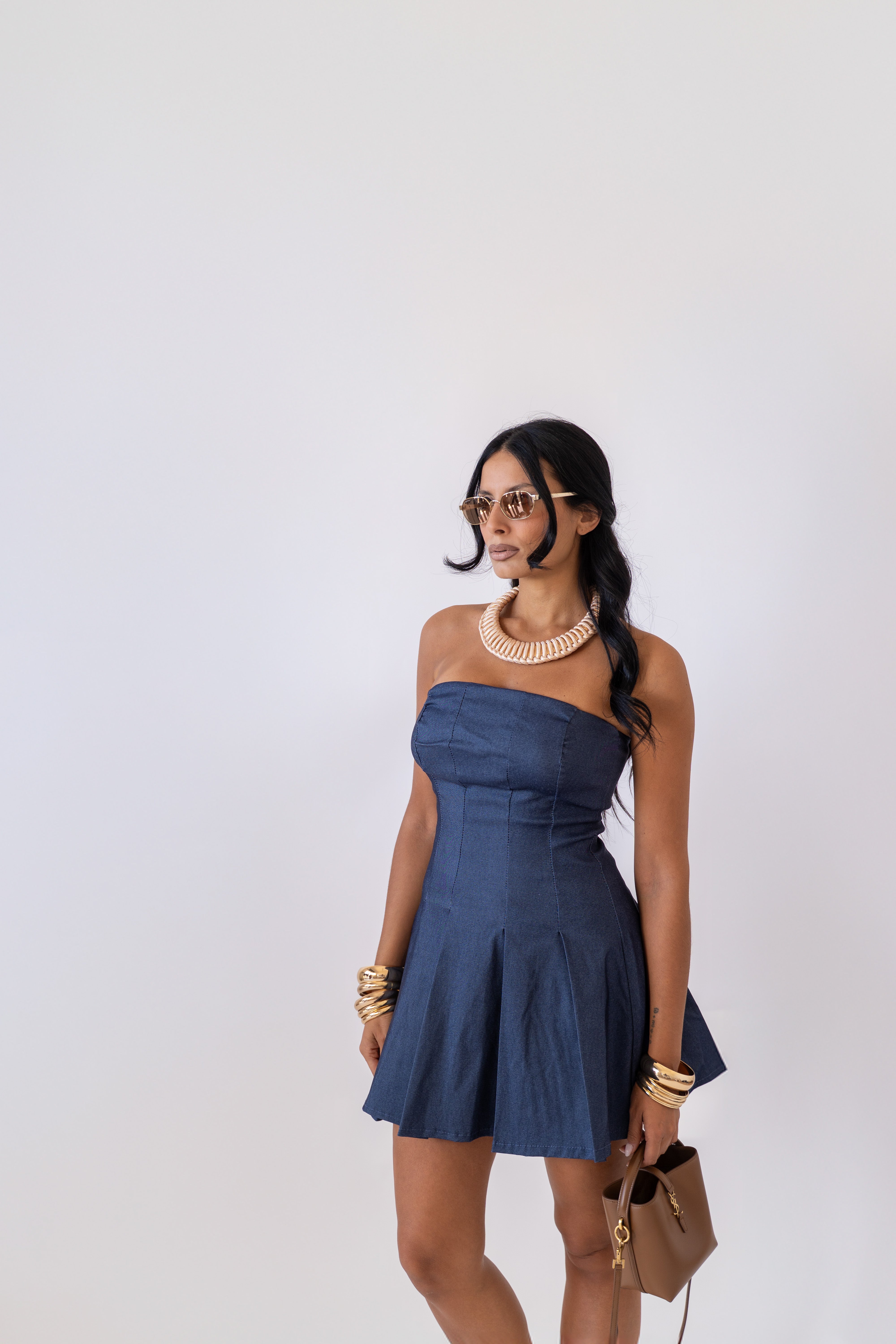 Mini Dress Effetto Denim