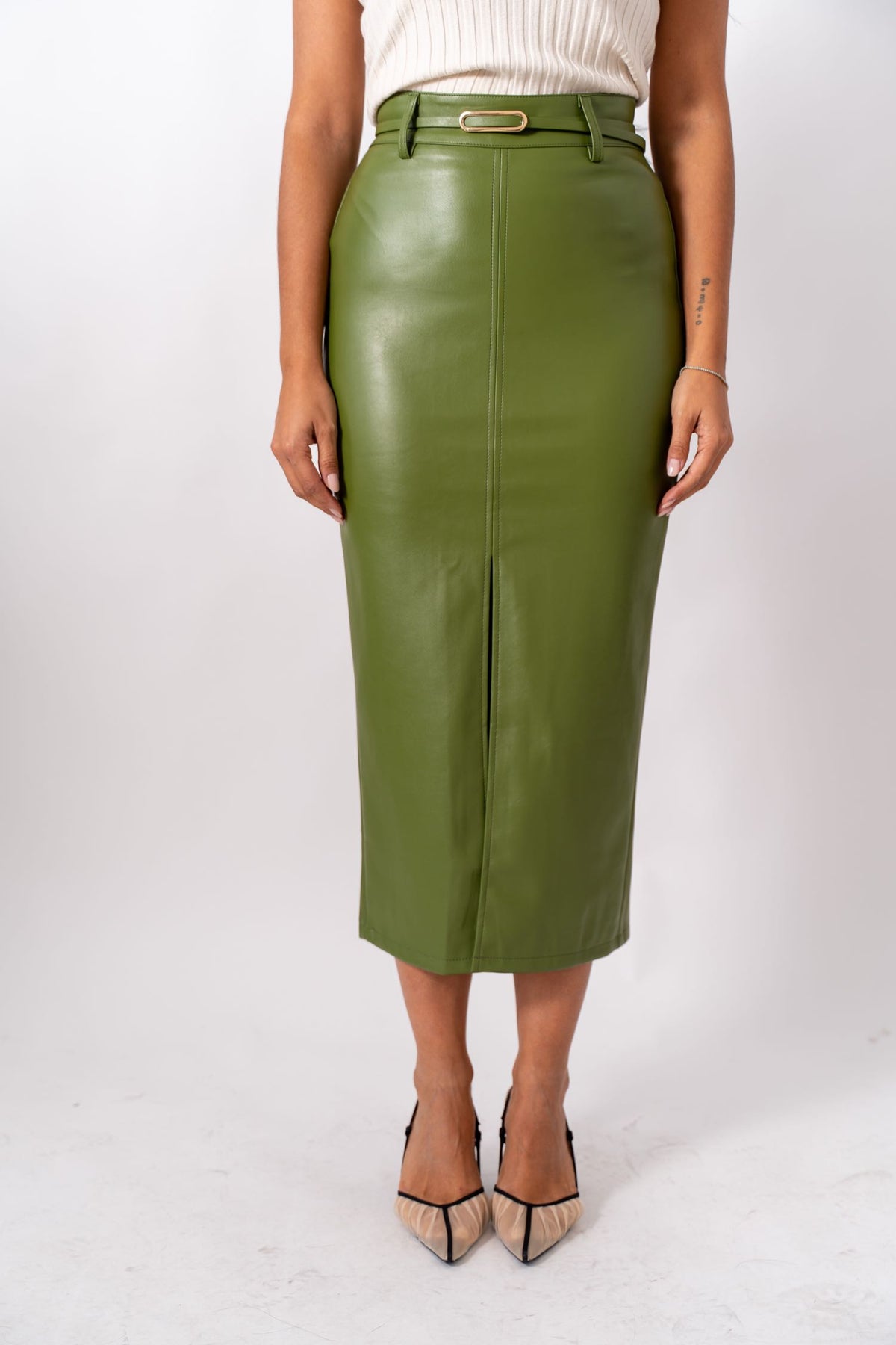 Gonna Longuette Ecopelle Green