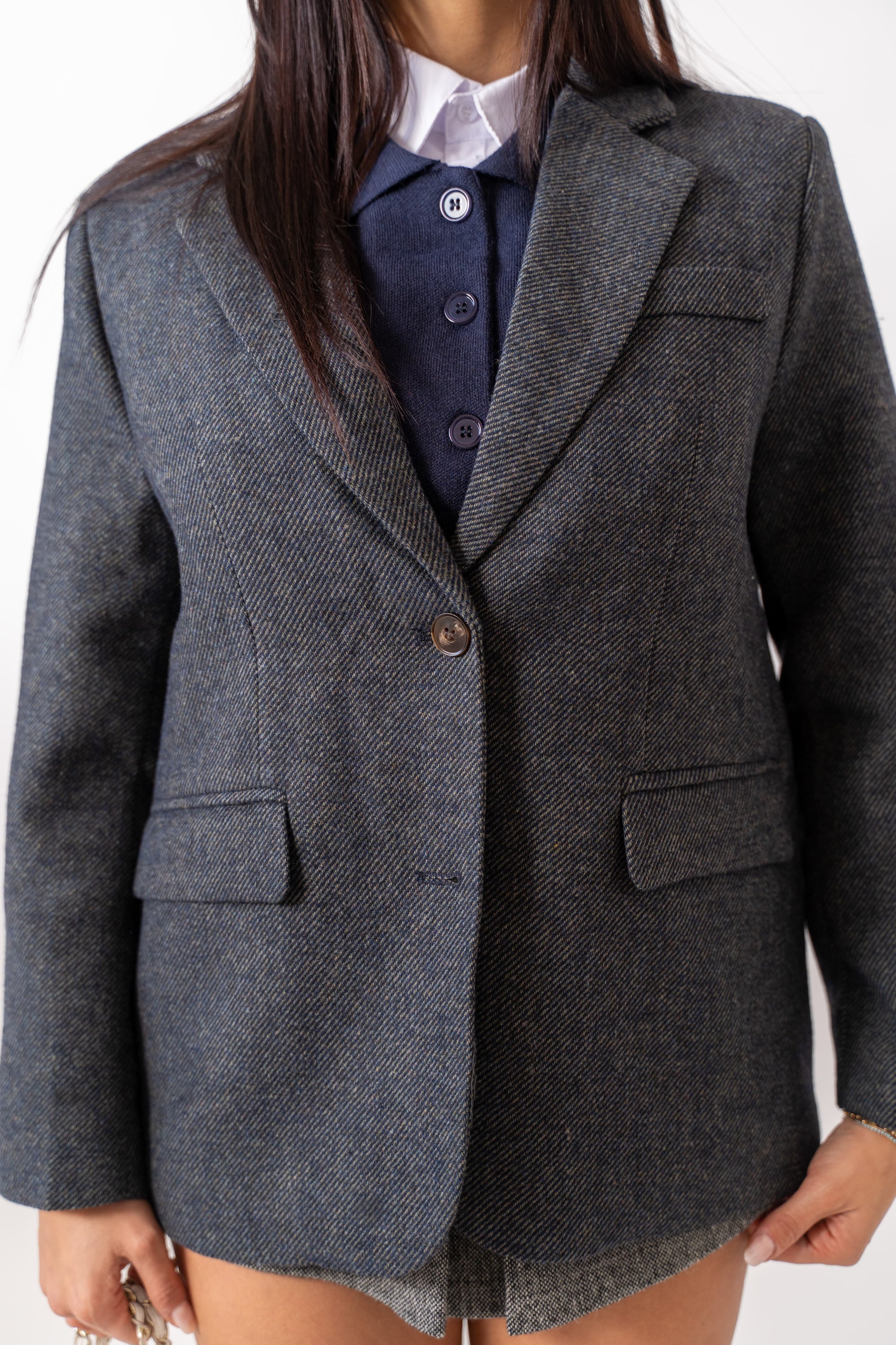 Blazer Over Dark Grey