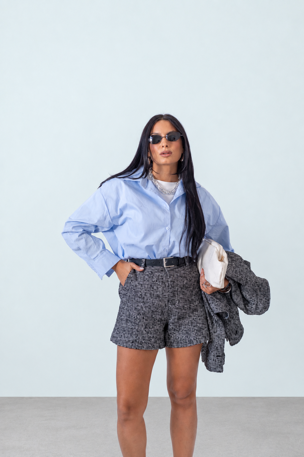 Camicia Over Azzurro