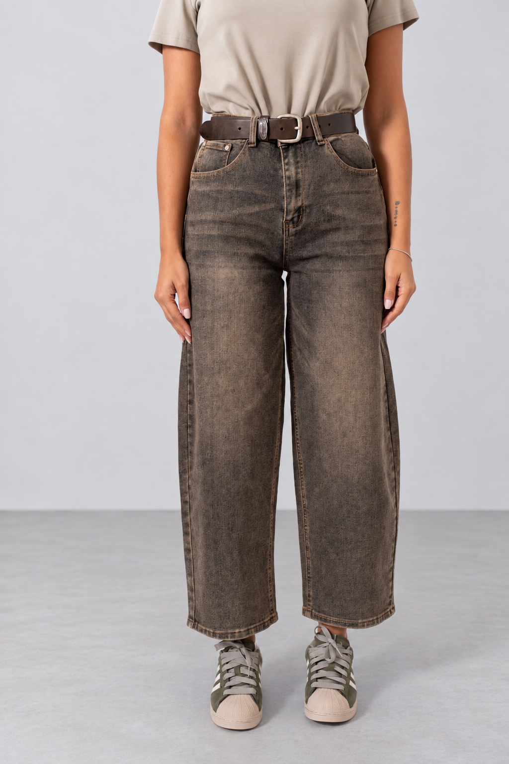 Jeans Wide Pocket Brown