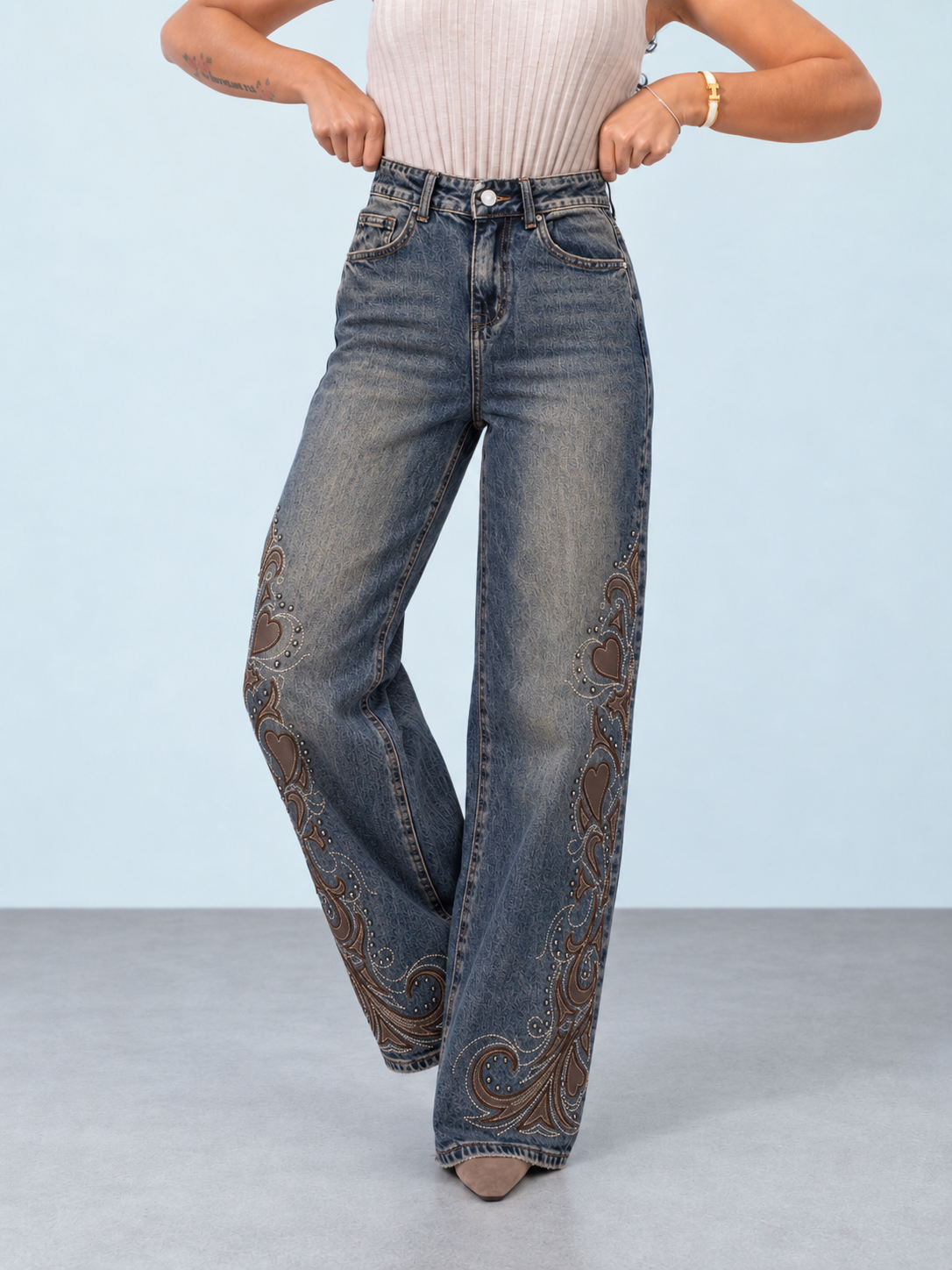 Jeans Gamba Dritta Coeur