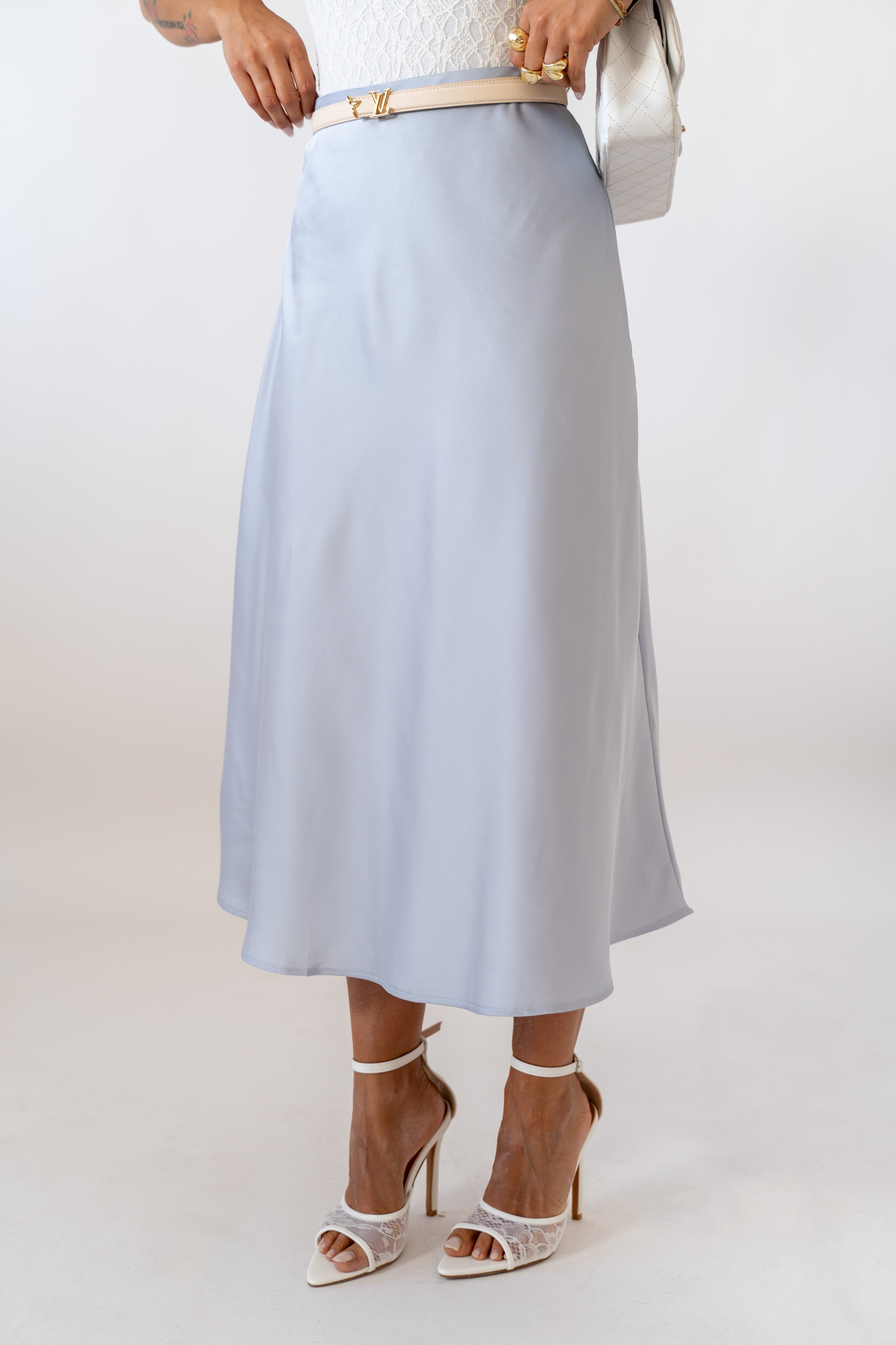 Gonna Satin Azzurra