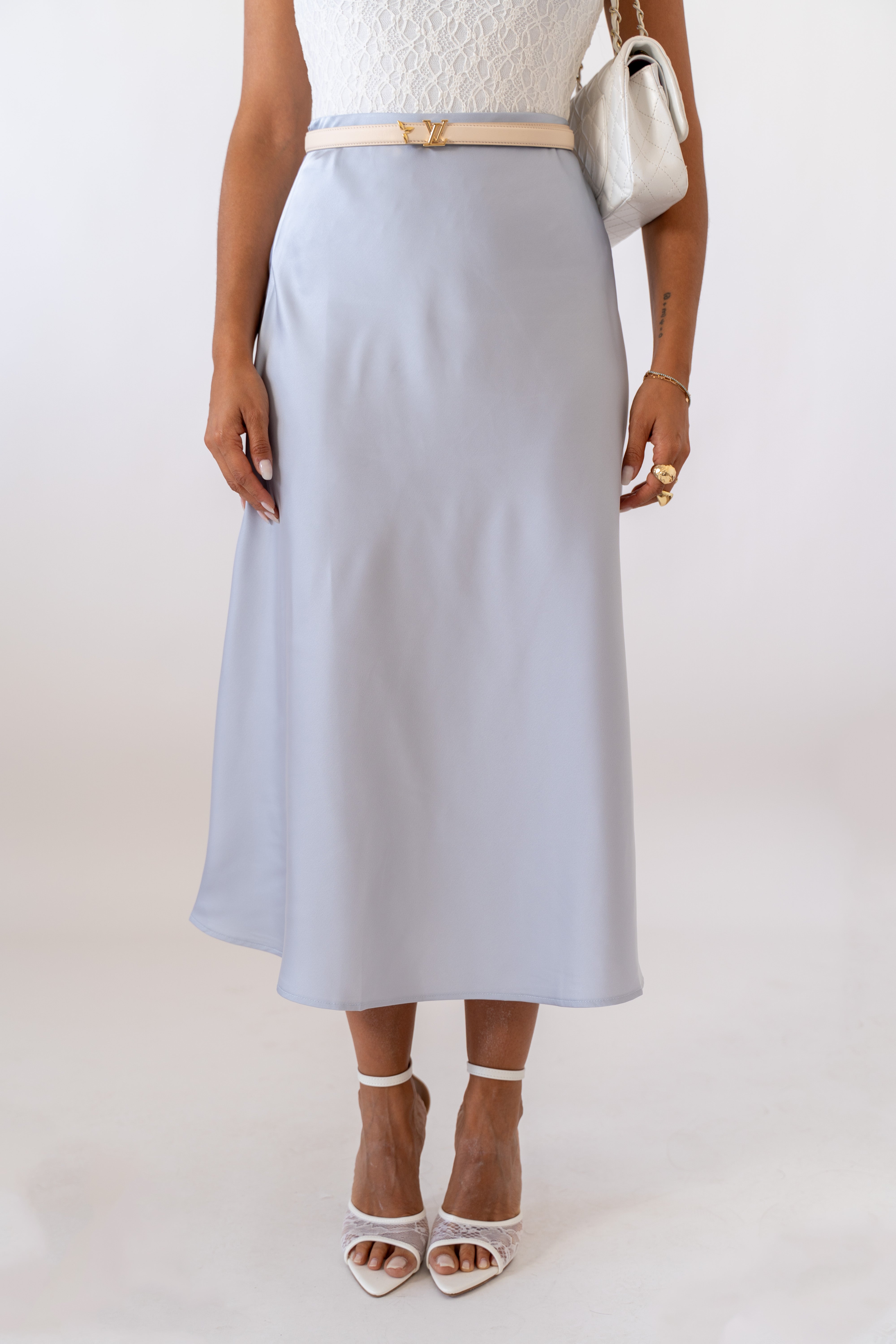 Gonna Satin Azzurra