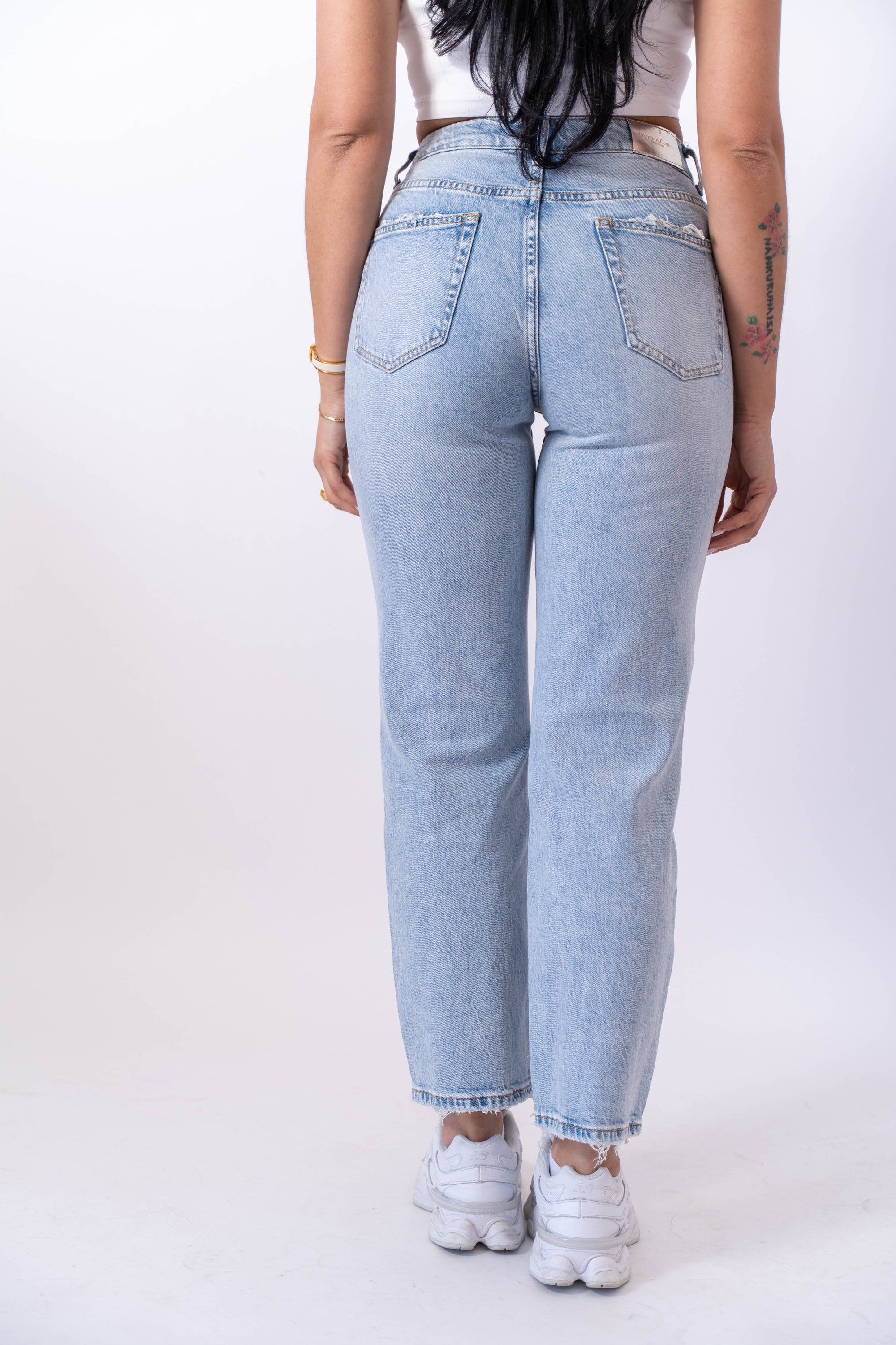 Jeans Mom Fit Denim Chiaro