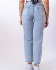 Jeans Mom Fit Denim Chiaro