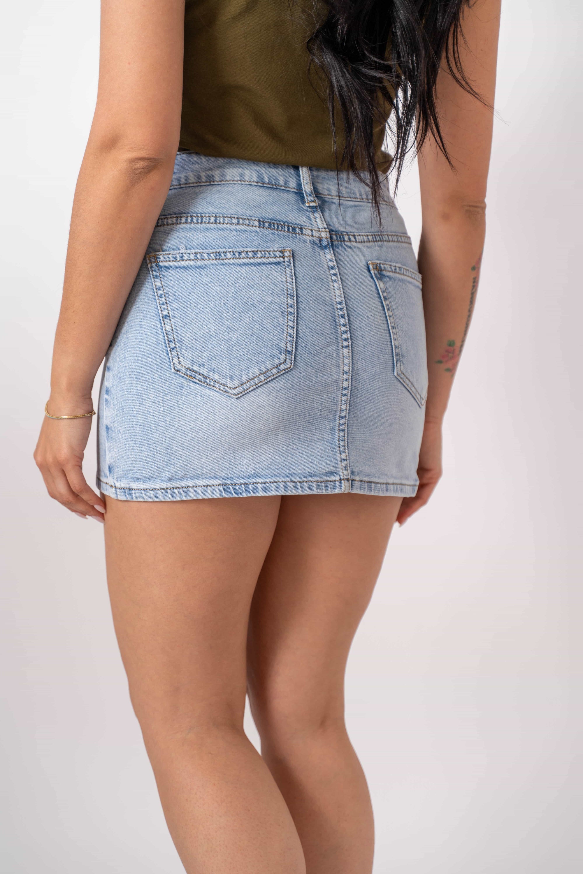 Gonna Light Denim - Stylish Moda