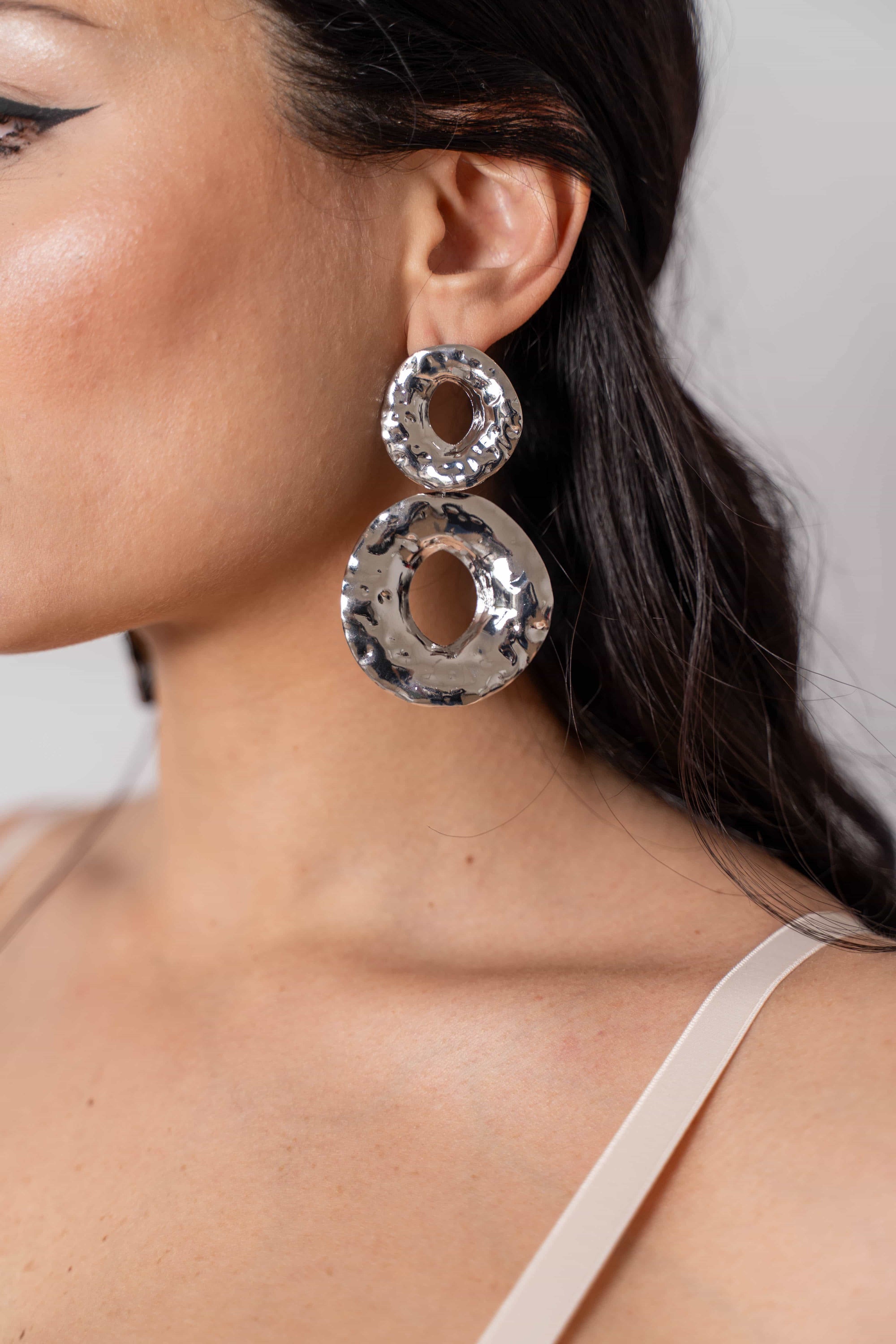 Orecchini Circle Pendenti Silver