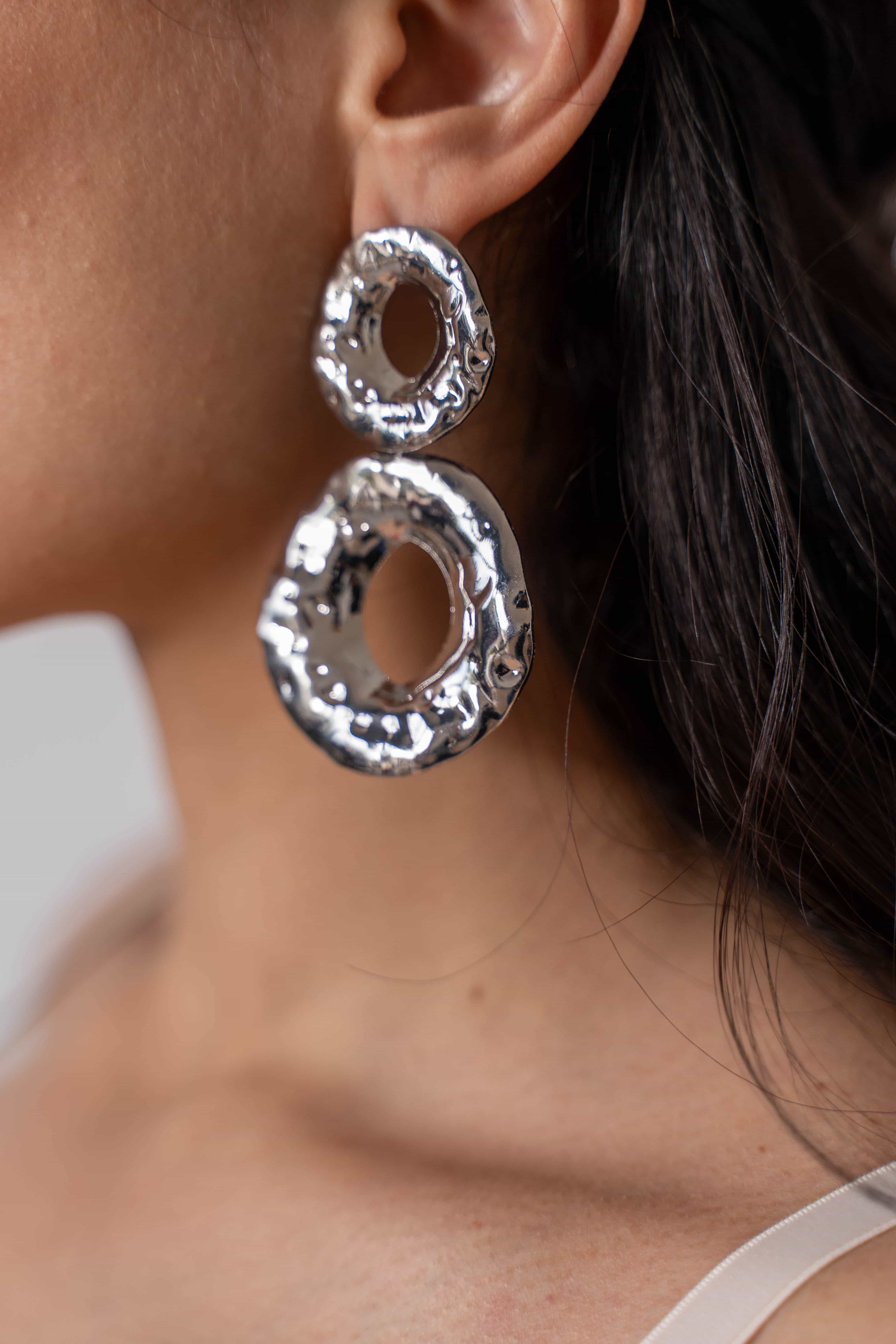 Orecchini Circle Pendenti Silver