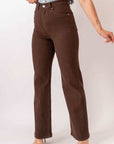 Jeans Wide Leg Brown