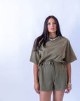 Coordinato Maglia Crop E Shorts
