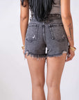 Shorts In Denim Orlo Sfrangiato