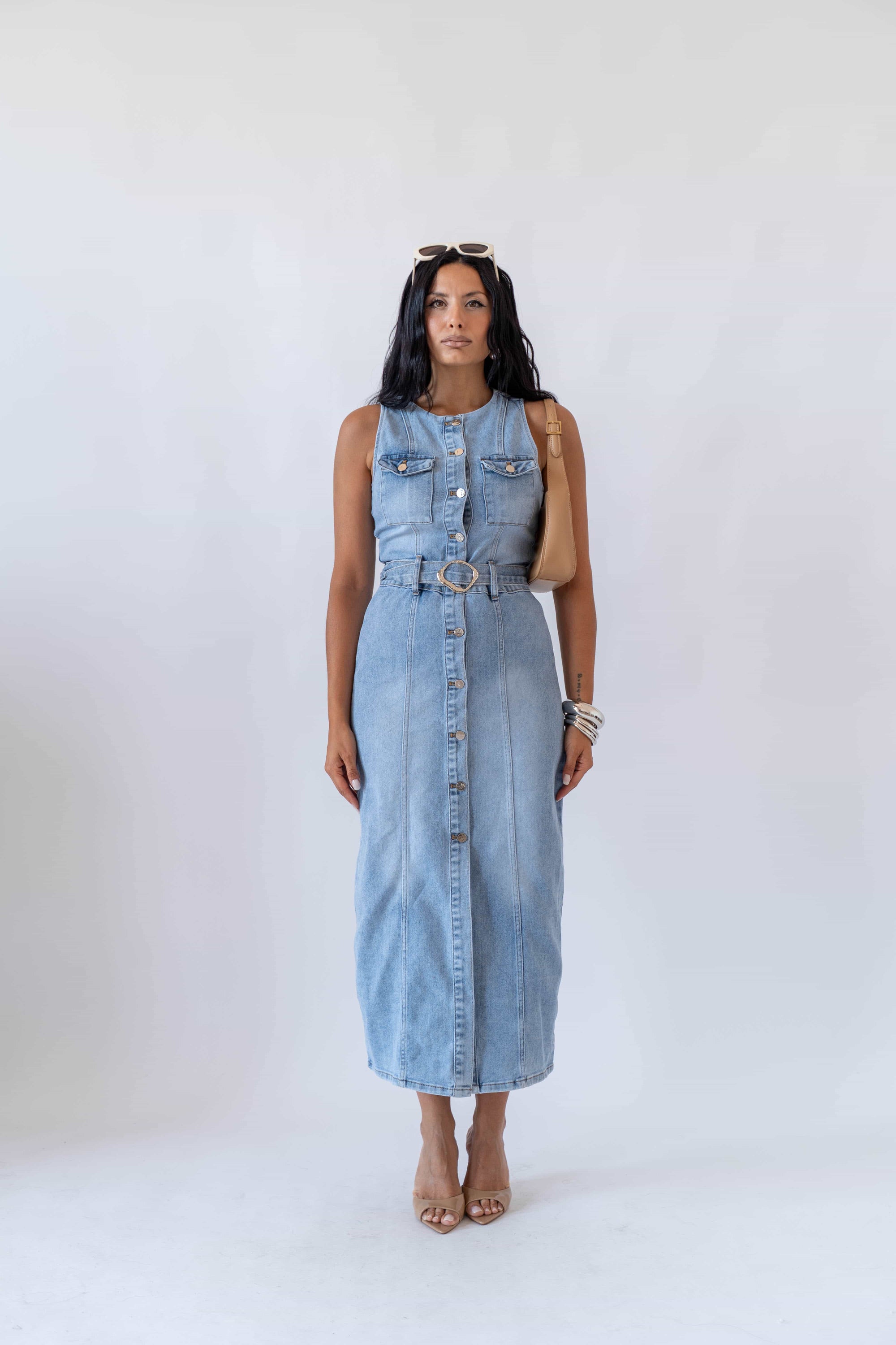 Dress Longuette In Denim