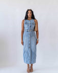 Dress Longuette In Denim
