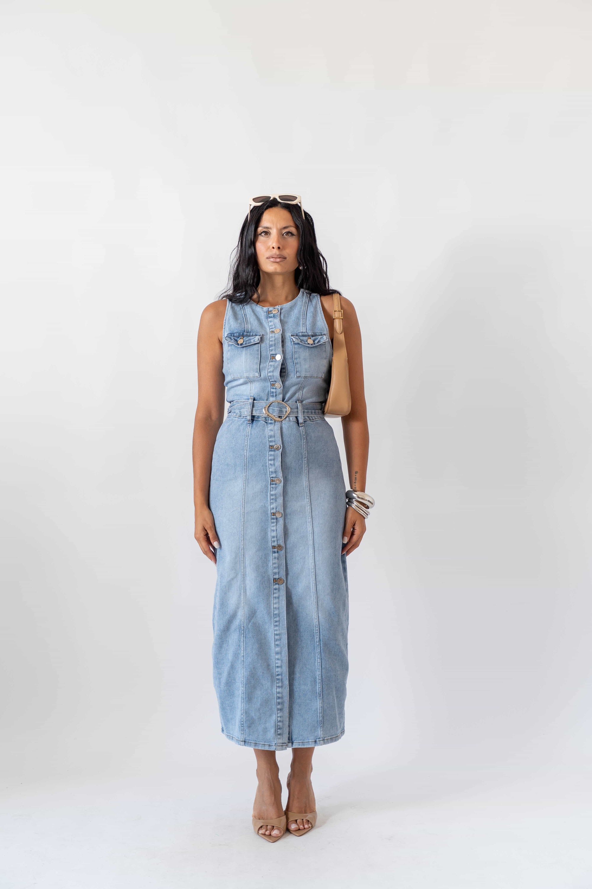 Dress Longuette In Denim