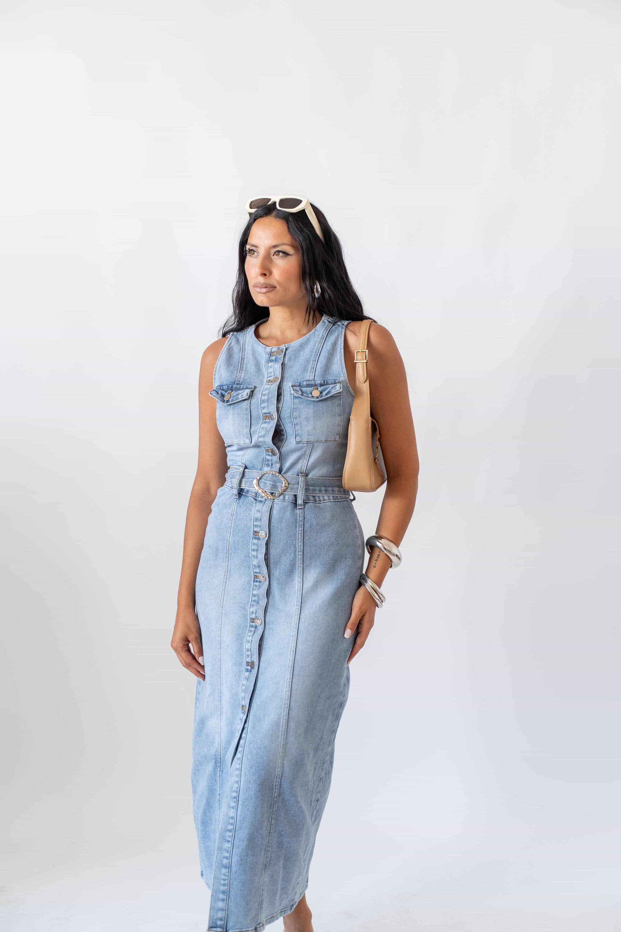 Dress Longuette In Denim