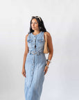 Dress Longuette In Denim