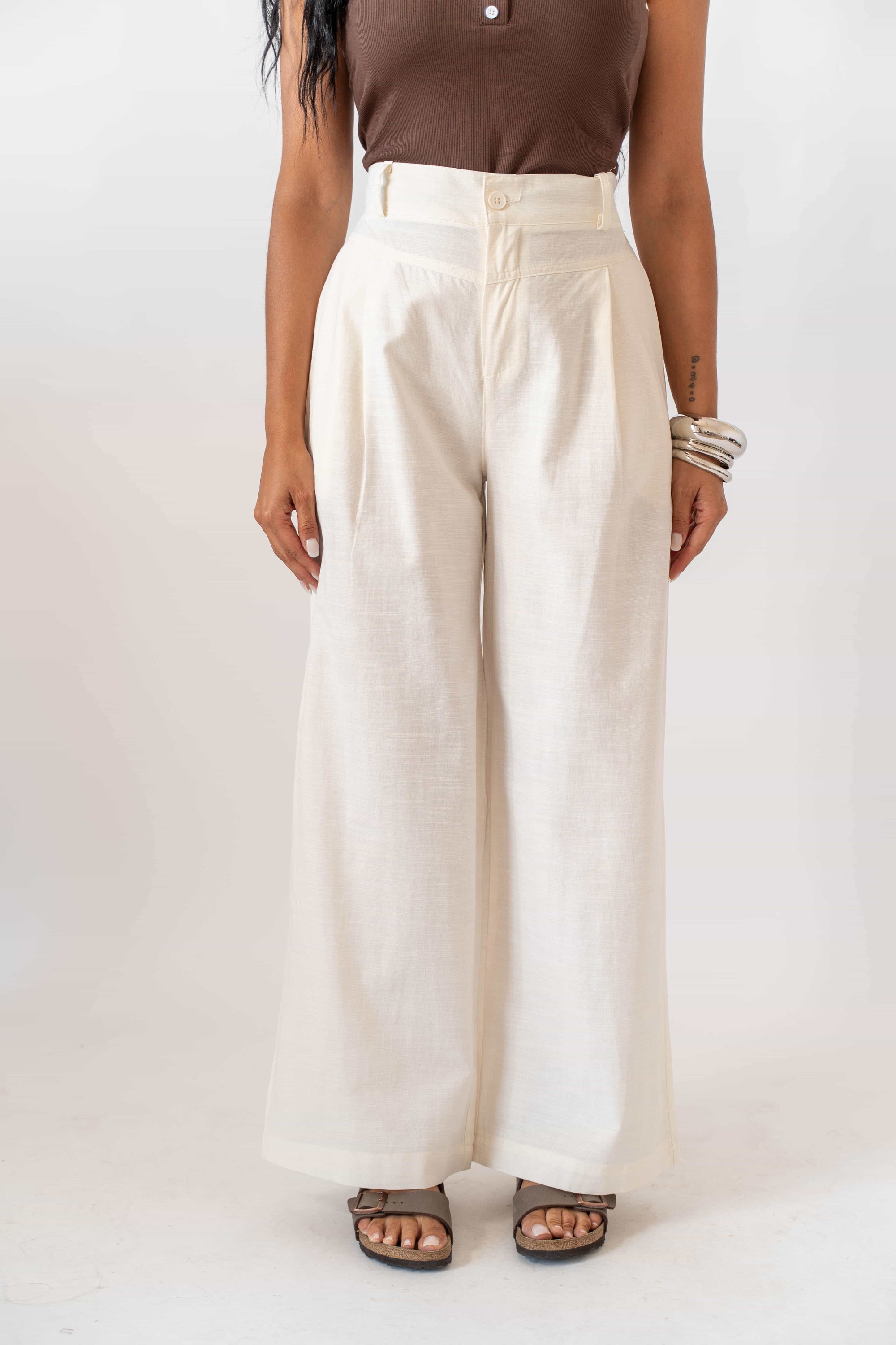 Pantalone Lino Cream