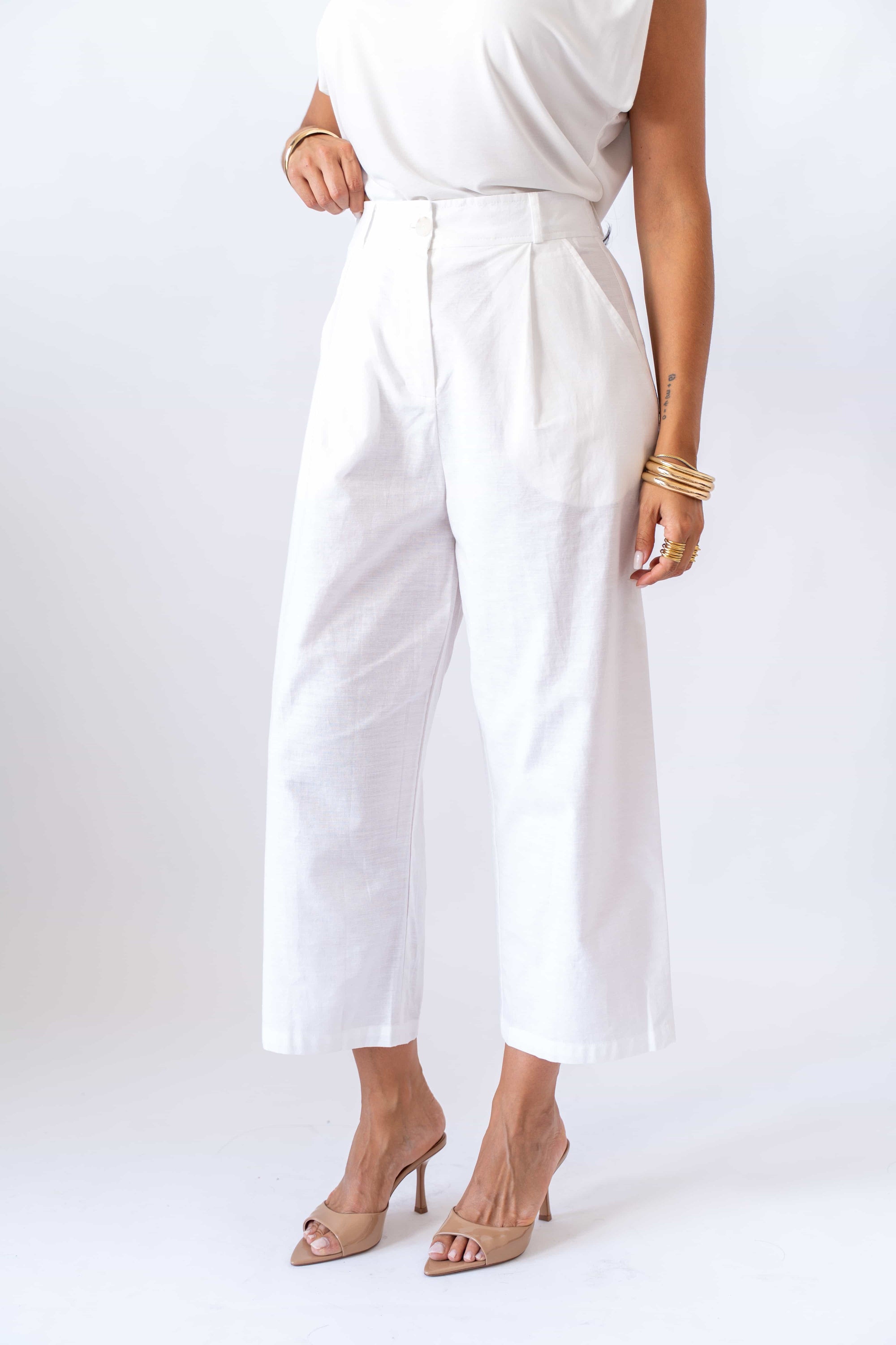 Pantalone Di Lino Withe