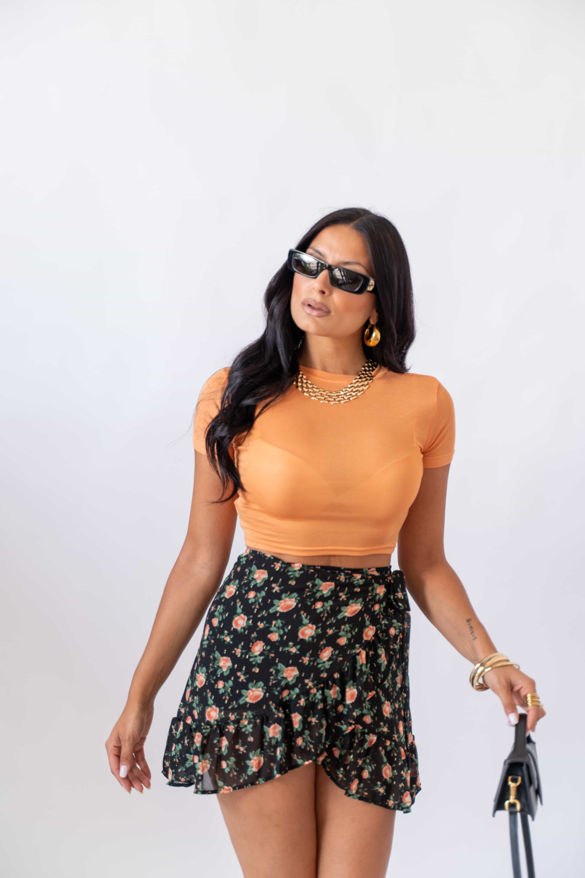 Maglia Crop Basic Orange