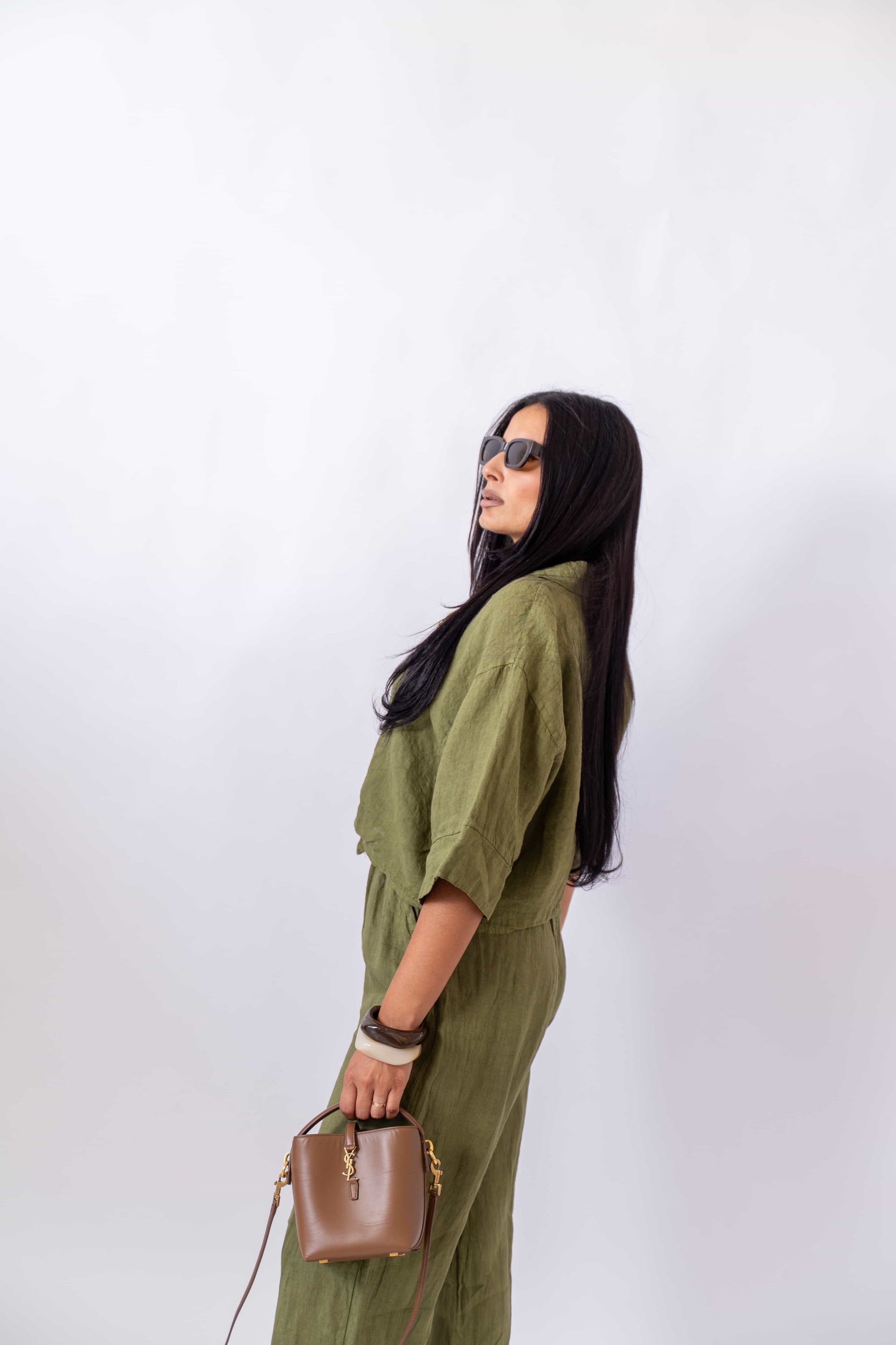 Camicia In Lino Crop